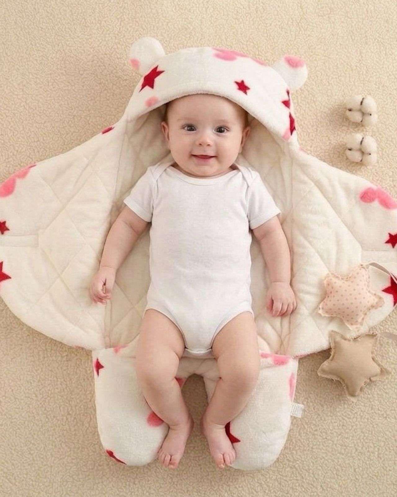 Saco de Dormir Mantita envolvente para Bebé con Capucha Ultra Suave 01-3