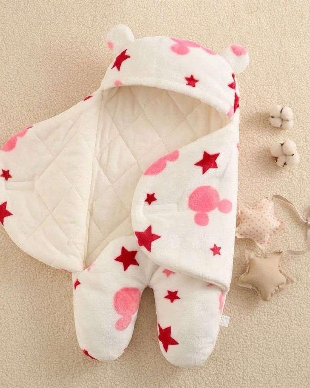 Saco de Dormir Mantita envolvente para Bebé con Capucha Ultra Suave 01-4