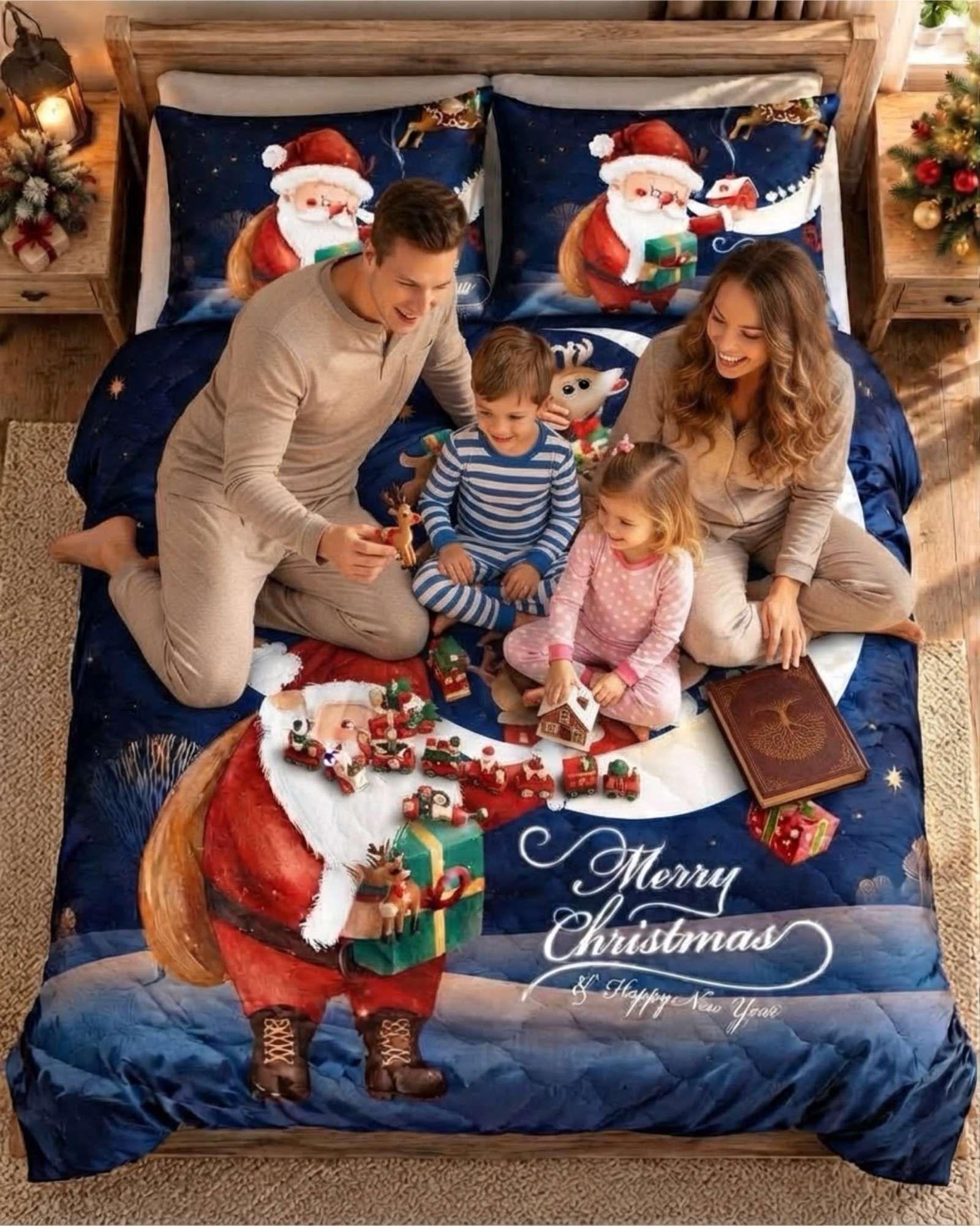 Cubrecama Quilt Navideño 2 Plazas con Diseño  A8-3