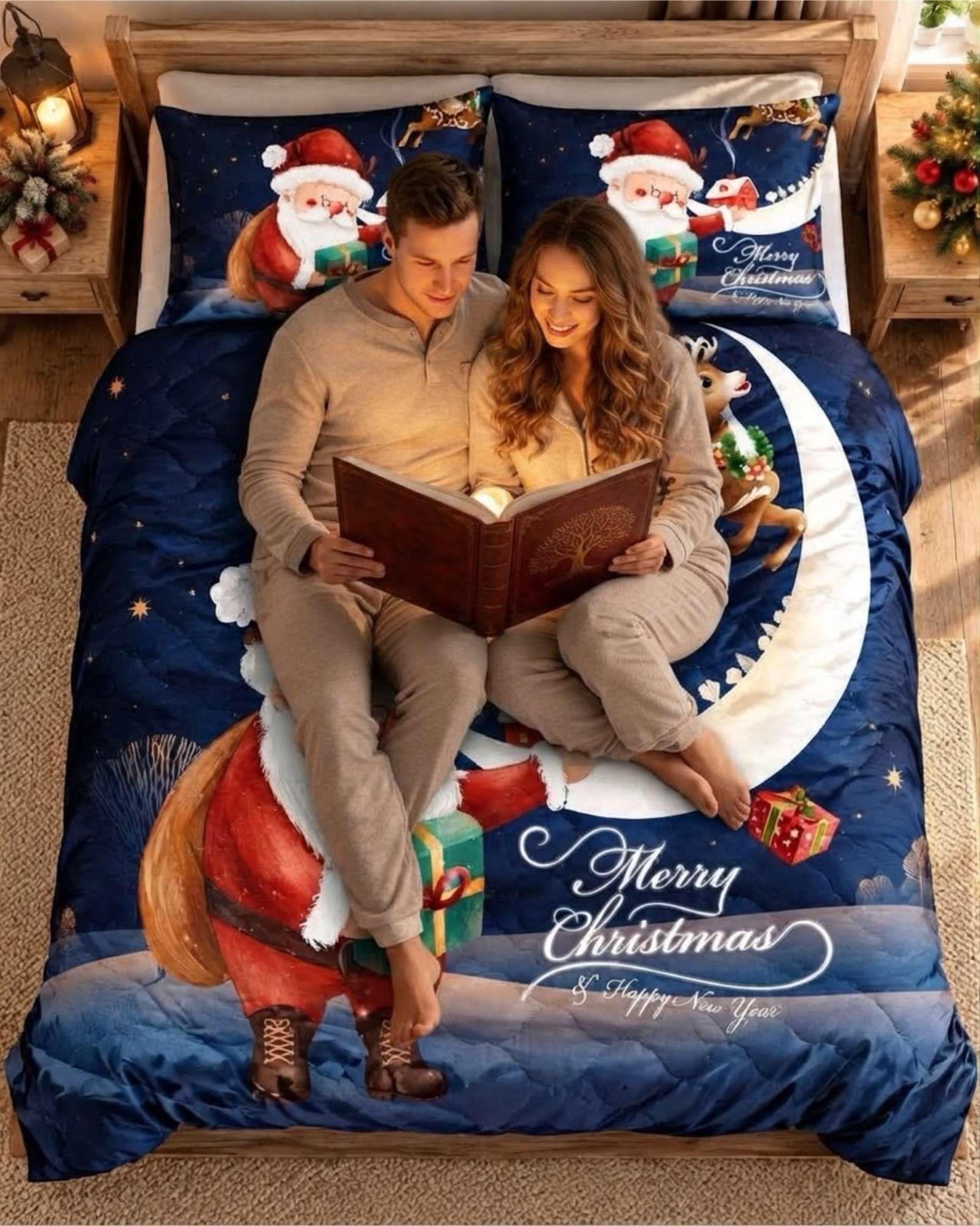 Cubrecama Quilt Navideño 2 Plazas con Diseño  A8-5