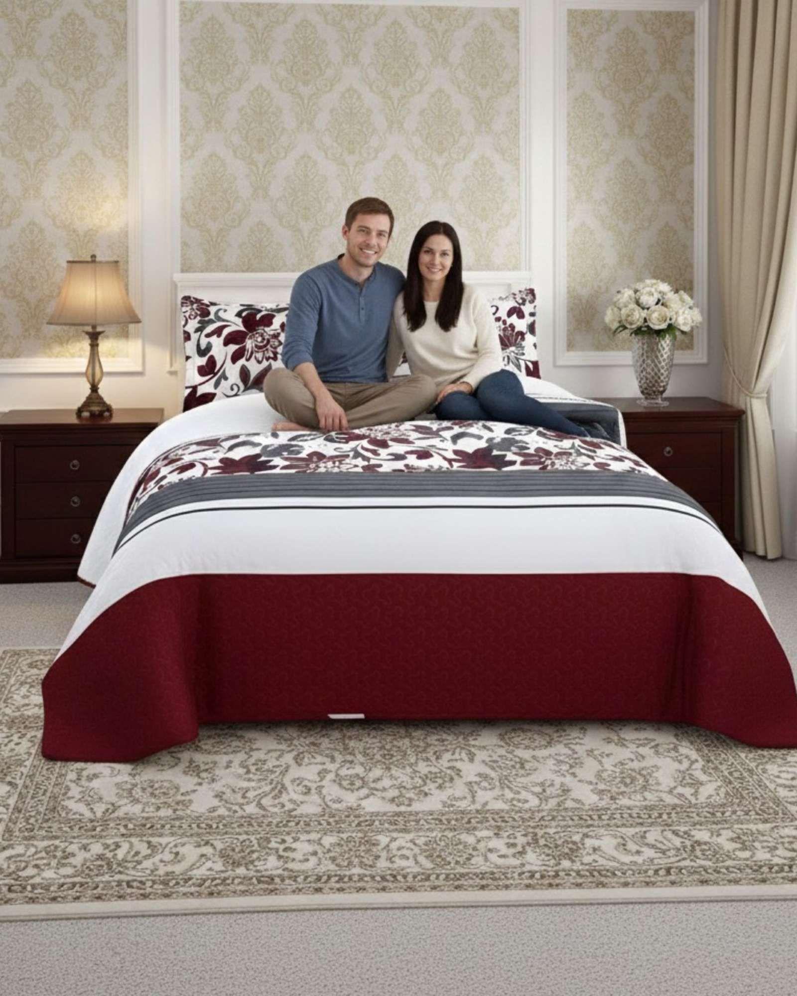 COBERTOR COLCHA QUILT SHERPA KING MEDIDA 250X270 CM C17-2