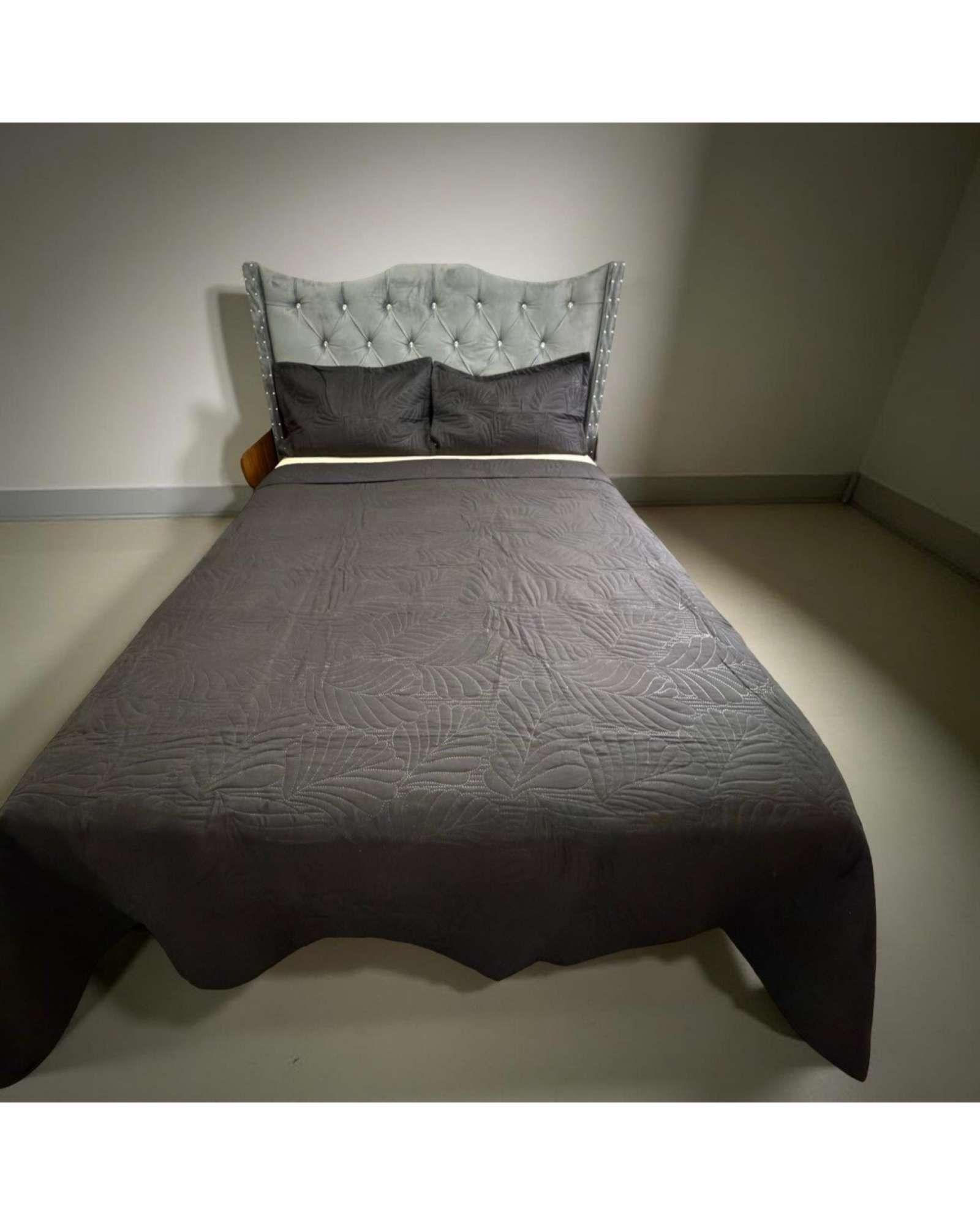 CUBRECAMA QUILT DE LUJO VERANO KING NEGRO-3
