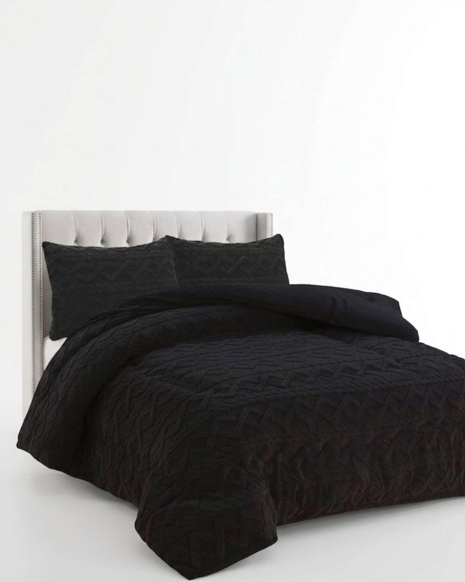 Juego de Cubrecama Sherpa con Relieve Trenzado  King A03-3