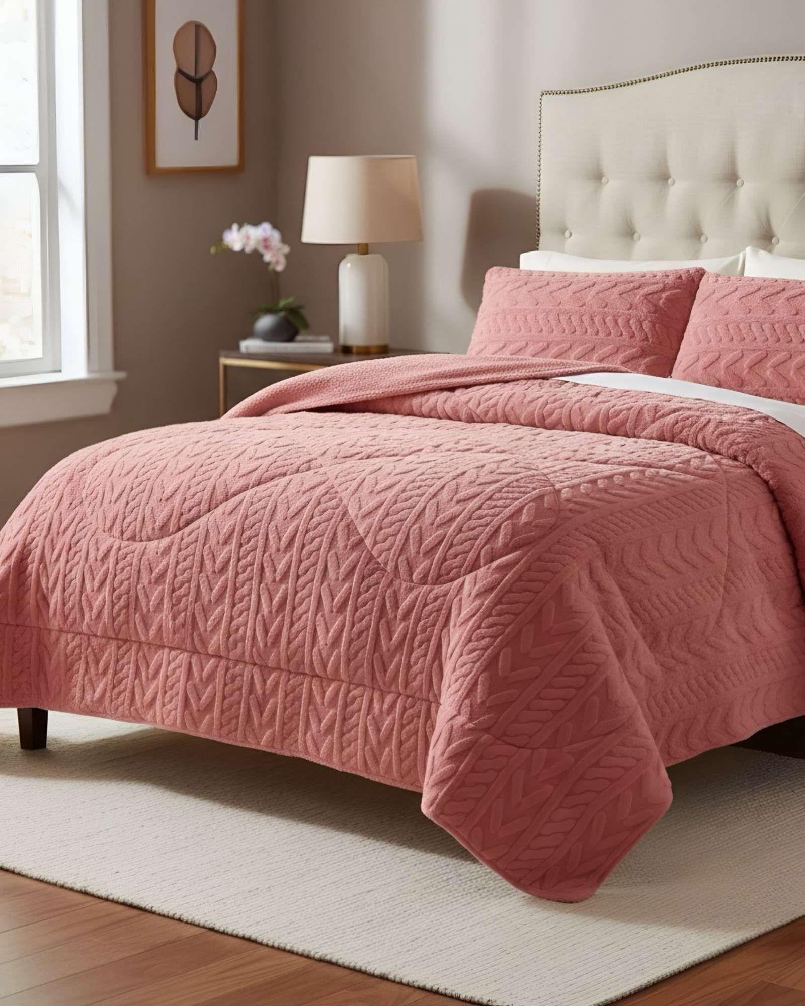 COBERTOR ELEGANTE DE INVIERNO CON CHIPORRO 2 PLZ 04-4