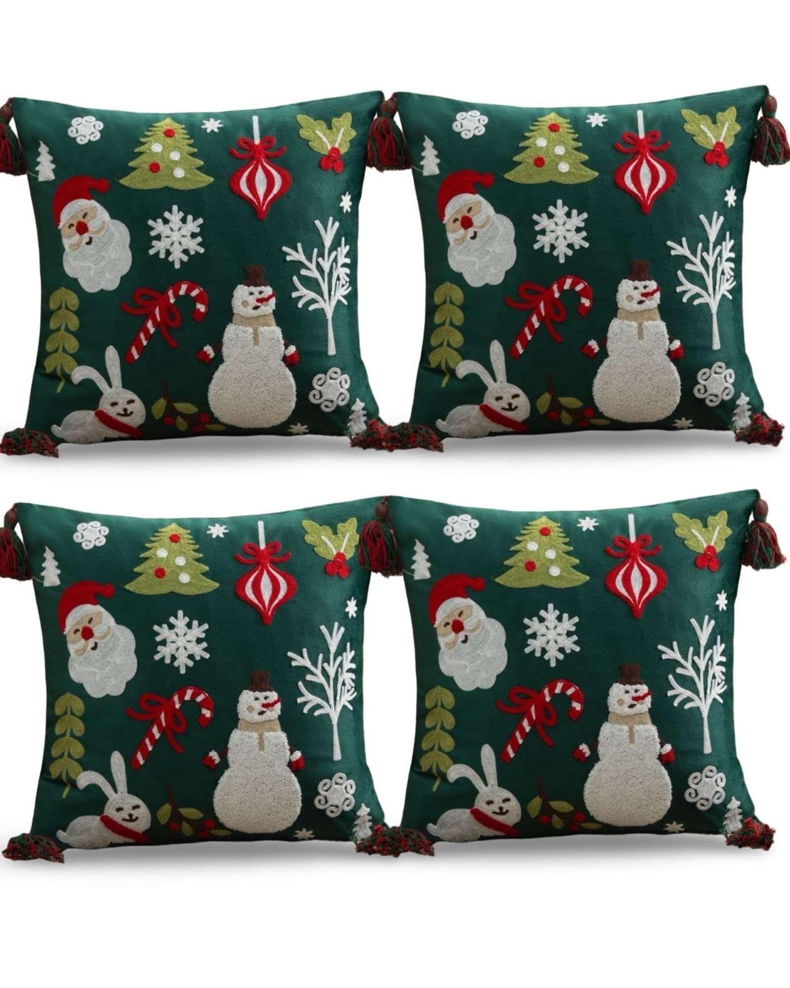 JUEGO DE 4 FUNDAS DE COJIN PARA NAVIDAD A2-0