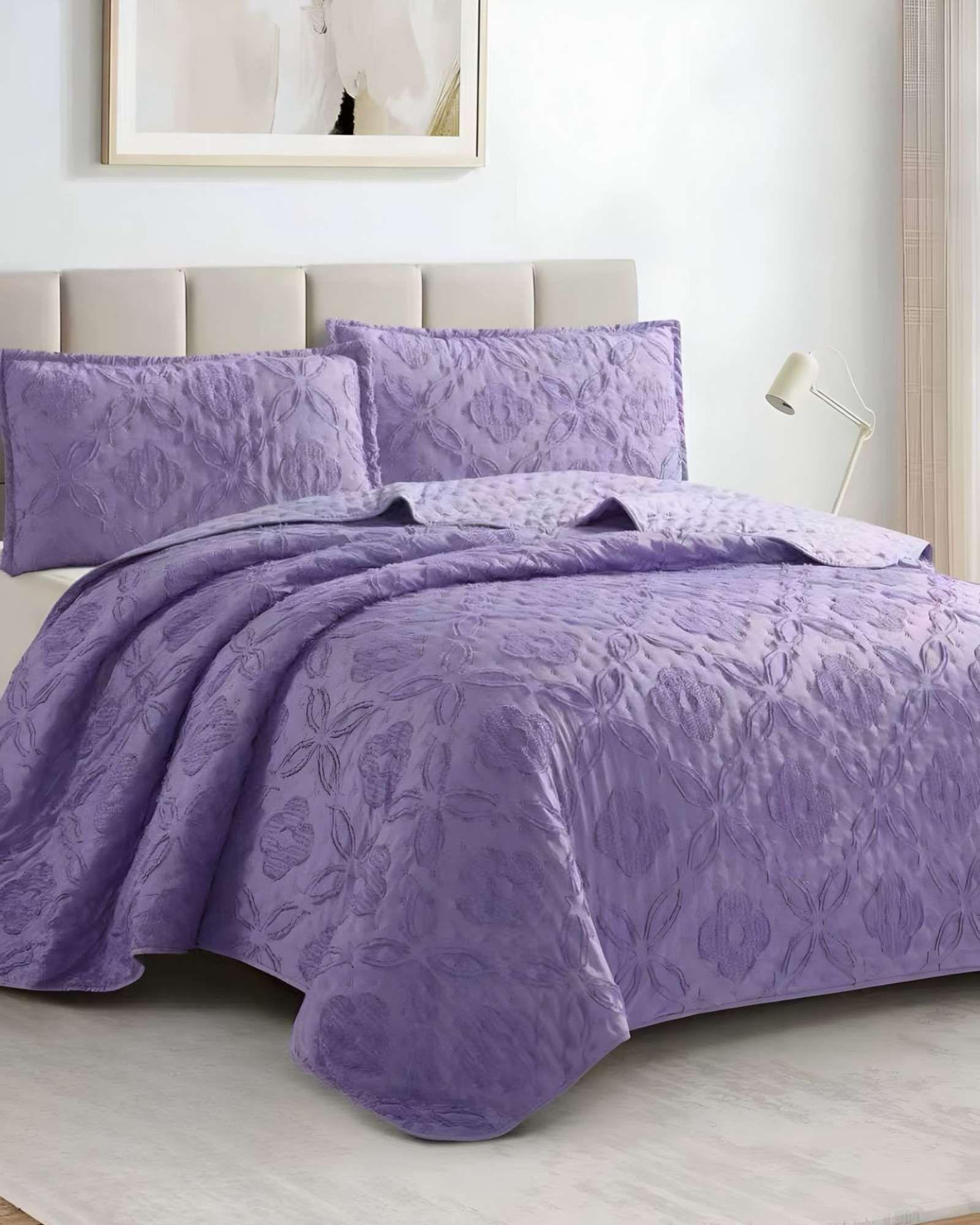 CUBRECAMA QUILT DELGADO TUFTING DE LUJO SUAVE PLAZA Y MEDIA P2-2