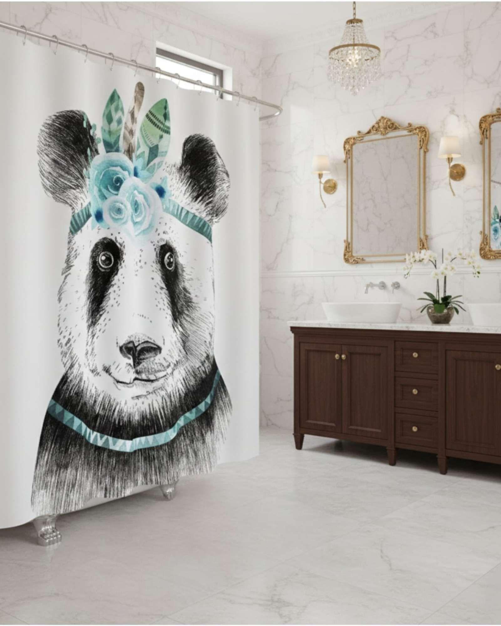 Juego de Cortina de Baño Tela Género + Forro Impermeable T27-2