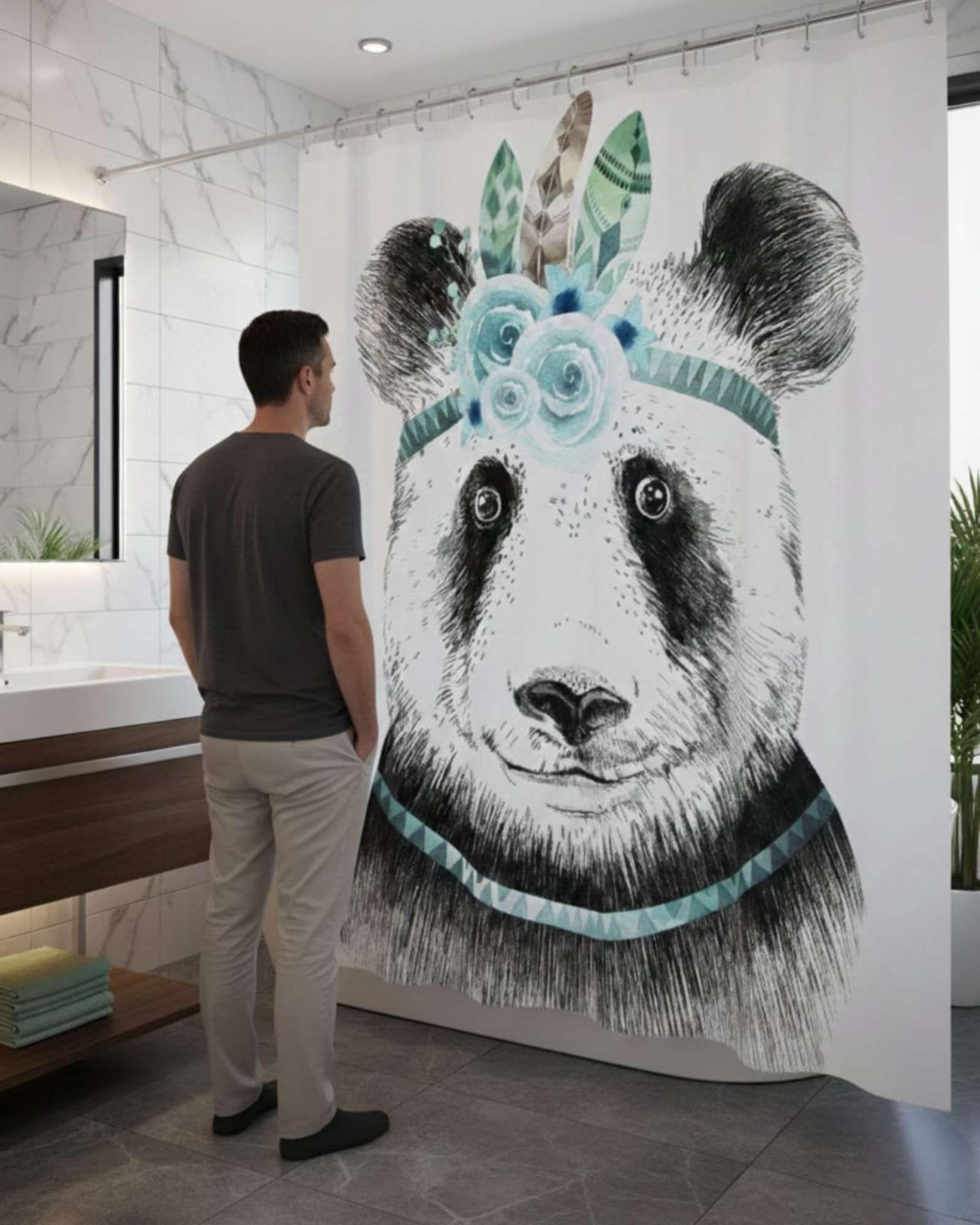 Juego de Cortina de Baño Tela Género + Forro Impermeable T27-3