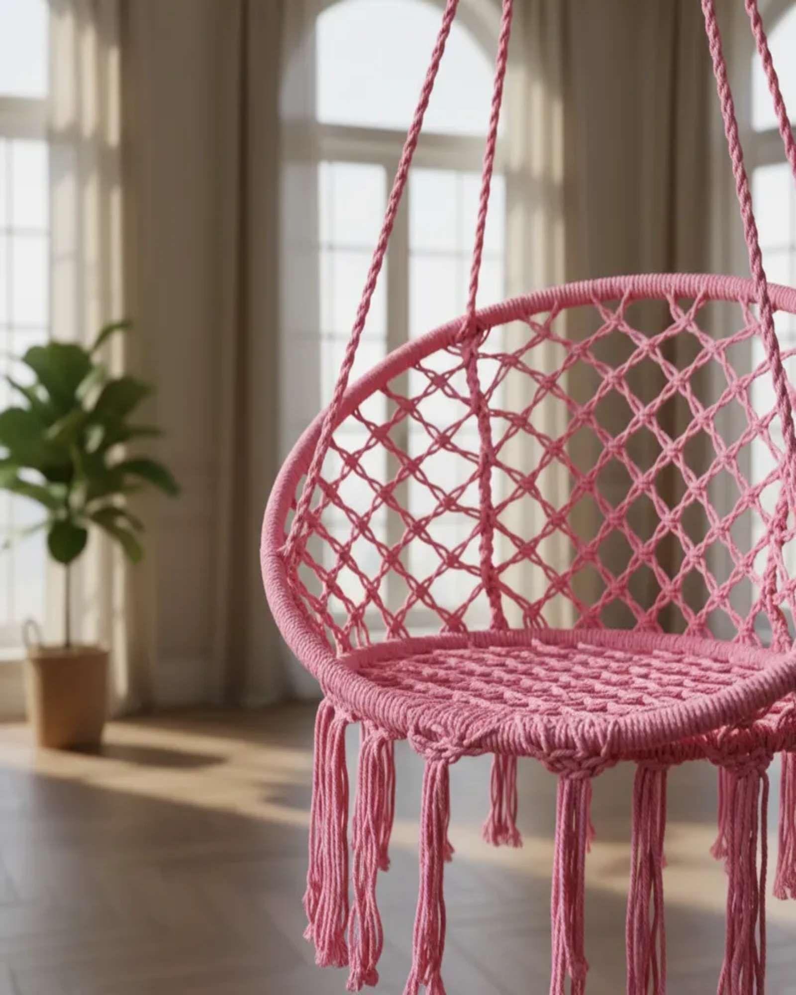 Hamaca Silla Colgante Reforzada para Interior y Exterior Sin Cojines 05-3