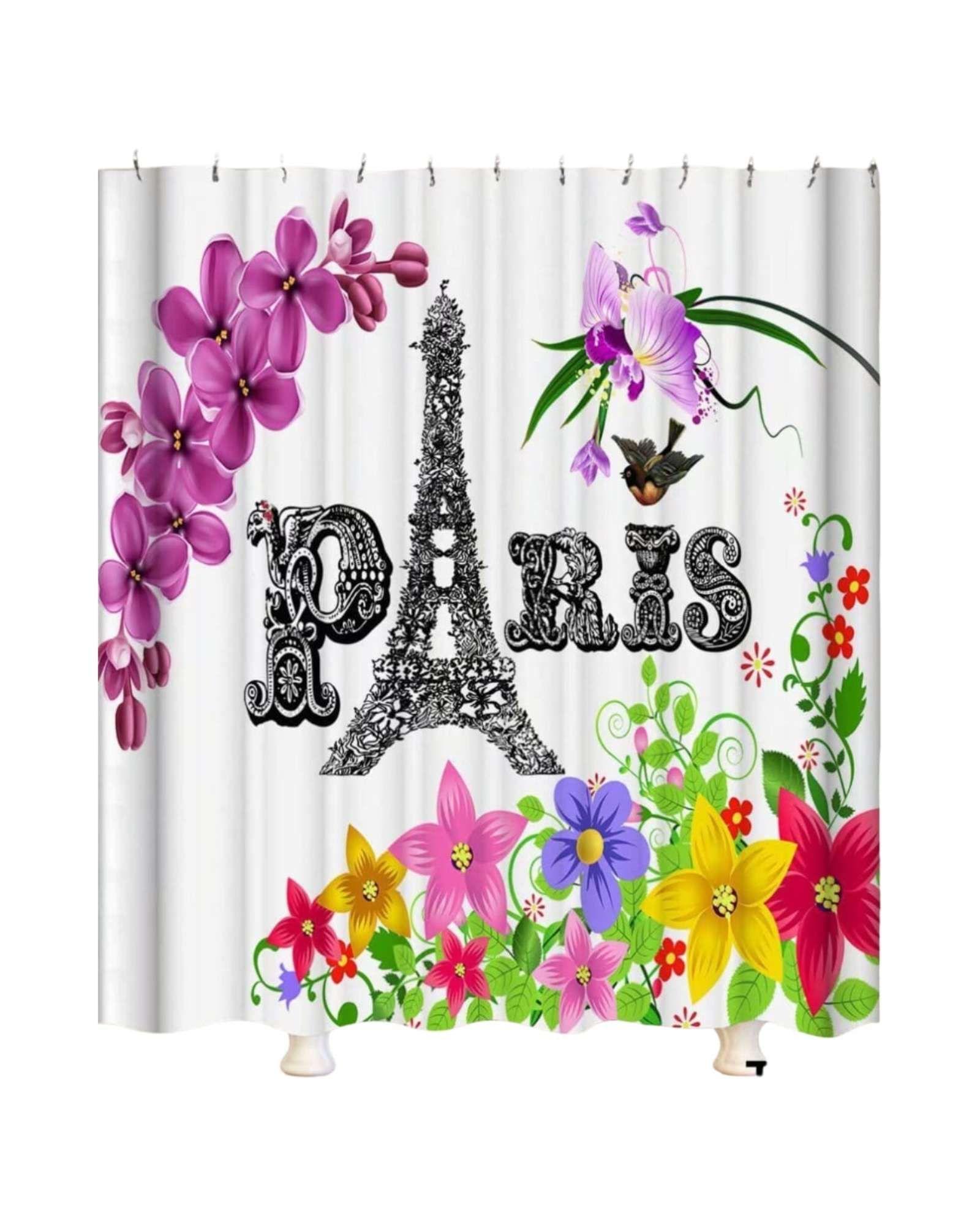 Juego de Cortina de Baño Tela Género + Forro Impermeable T8-3