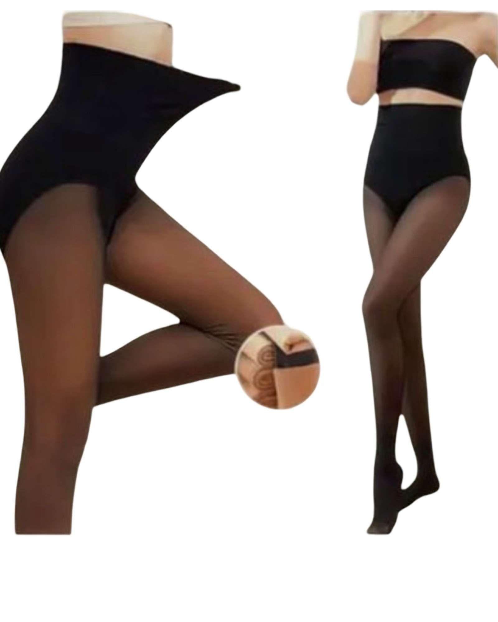 PANTYS EFECTO PIEL TÉRMICAS CON POLAR INTERIOR TALLE ALTO XS/XL-4