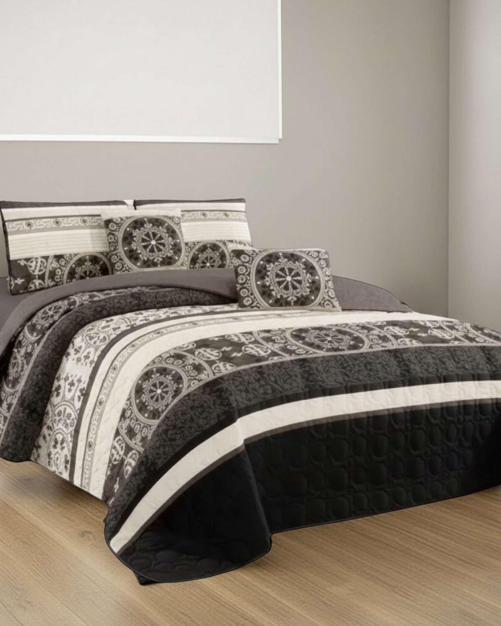 SABANA CON CUBRECAMA DE VERANO 2 PLAZAS + 2 ALMOHADAS s55-2