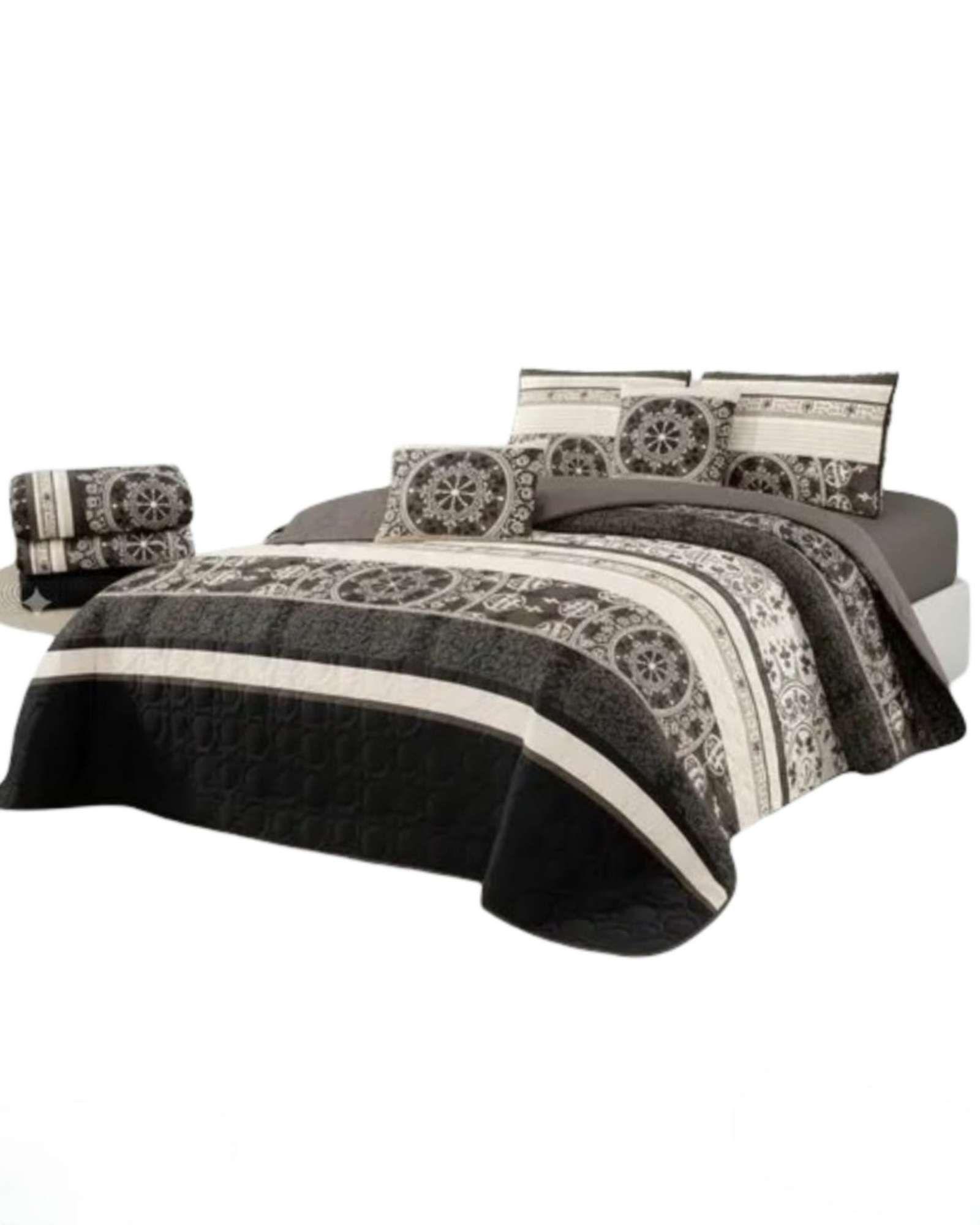 SABANA CON CUBRECAMA DE VERANO 2 PLAZAS + 2 ALMOHADAS s55-4