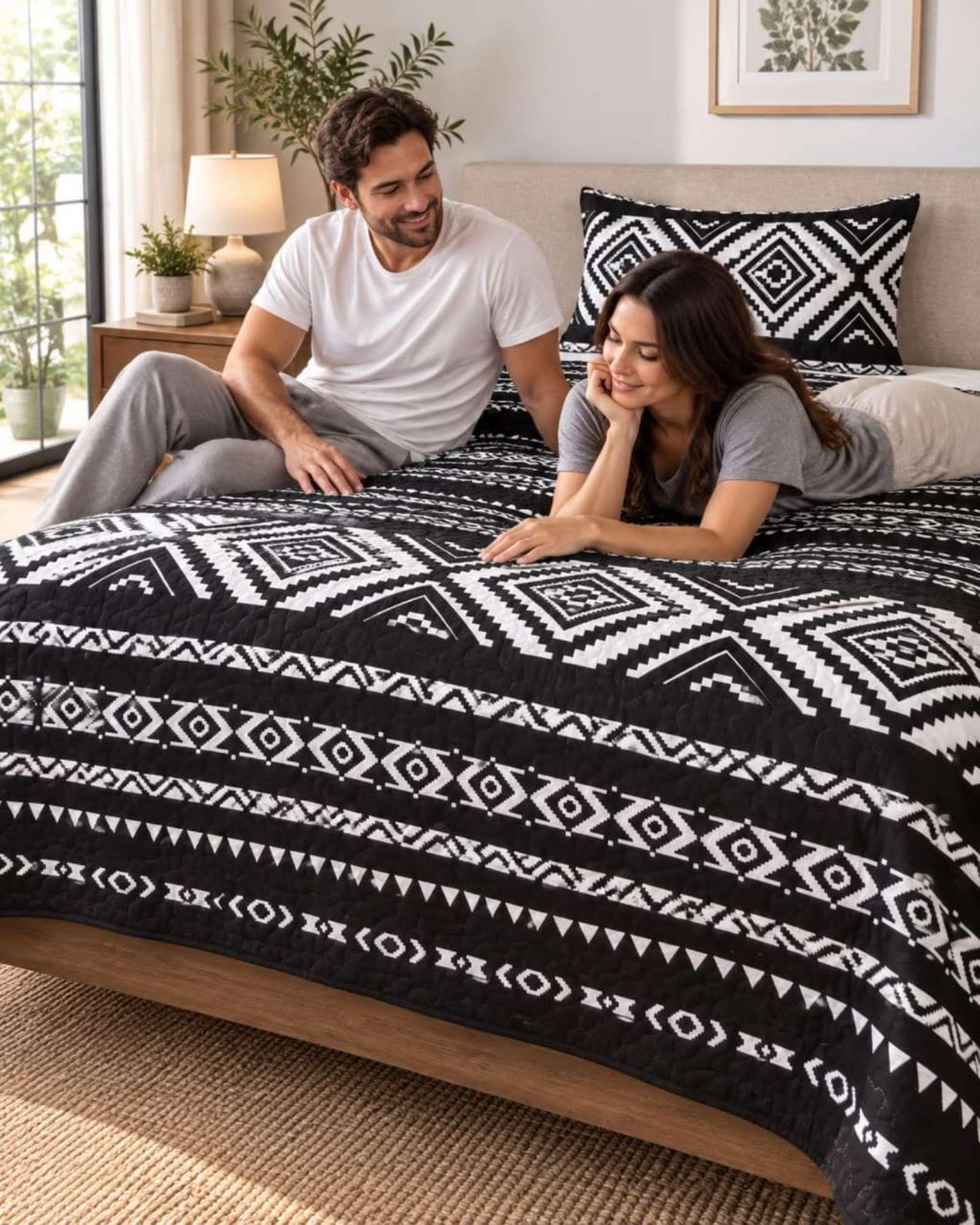 Cubrecama Quilt de Plaza y Media Con Funda De Almohada C5-2