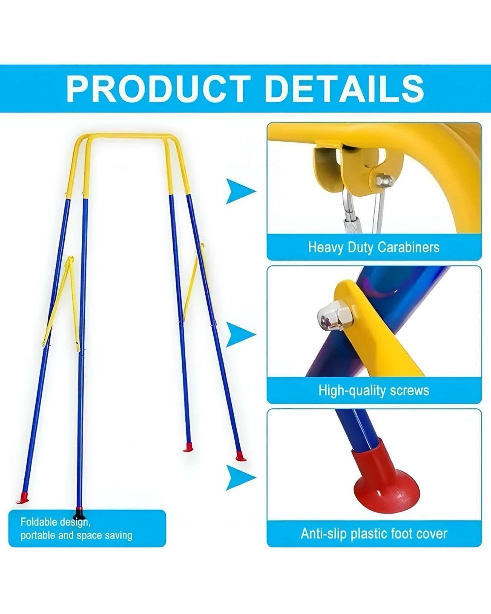 Juego de Columpios 3 en 1 para Niños Estructura Reforzada y Segura-2