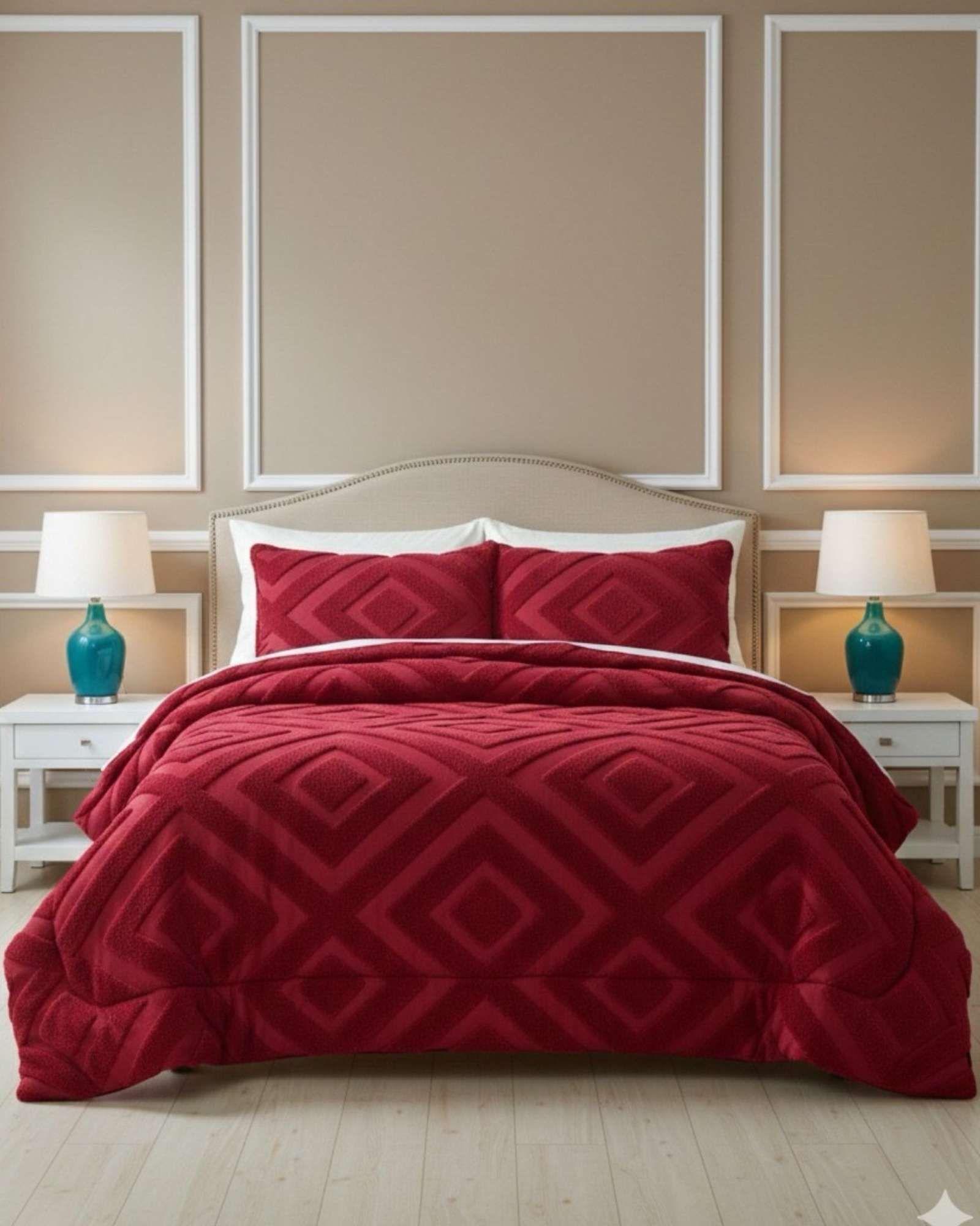 Cubrecama Chiporro Diseño Geometrico Suave y Abrigador Plaza y Media A16-2