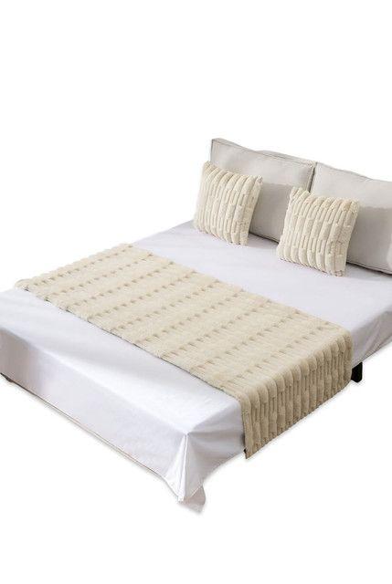 JUEGO DE PIECERA DE CAMA MAS 2 COJIN CON FUNDAS MODELO BAMBÚ BEIGE-2