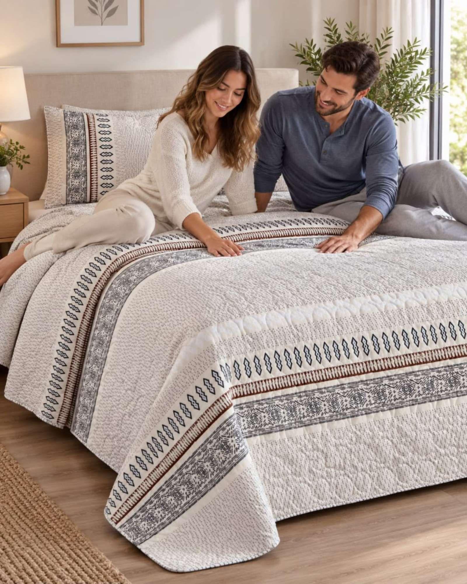 Cubrecama Quilt de Plaza y Media Con Funda De Almohada C14-2