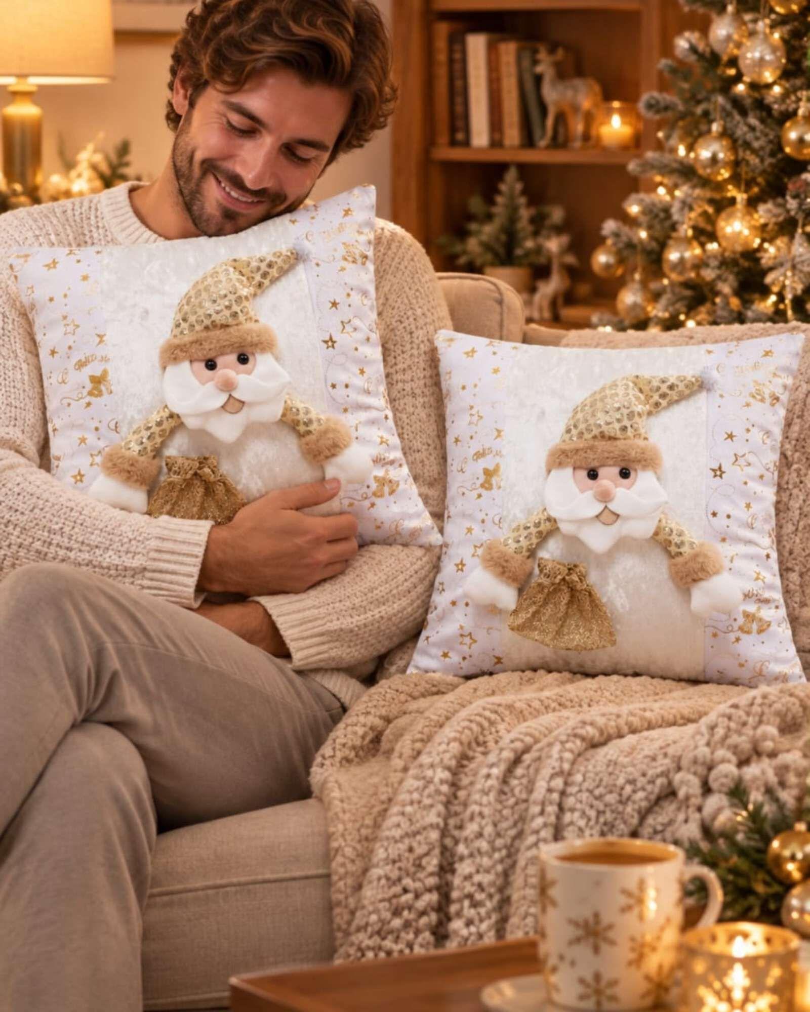 Pack de 2 Fundas para Cojin Navidad  45x45 cm Relieve 3D A4-0