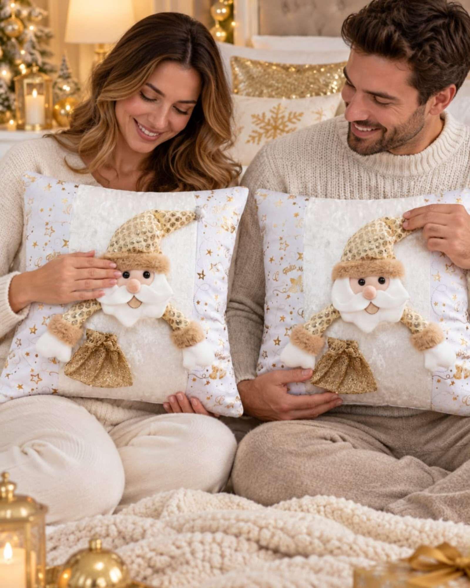 Pack de 2 Fundas para Cojin Navidad  45x45 cm Relieve 3D A4-1