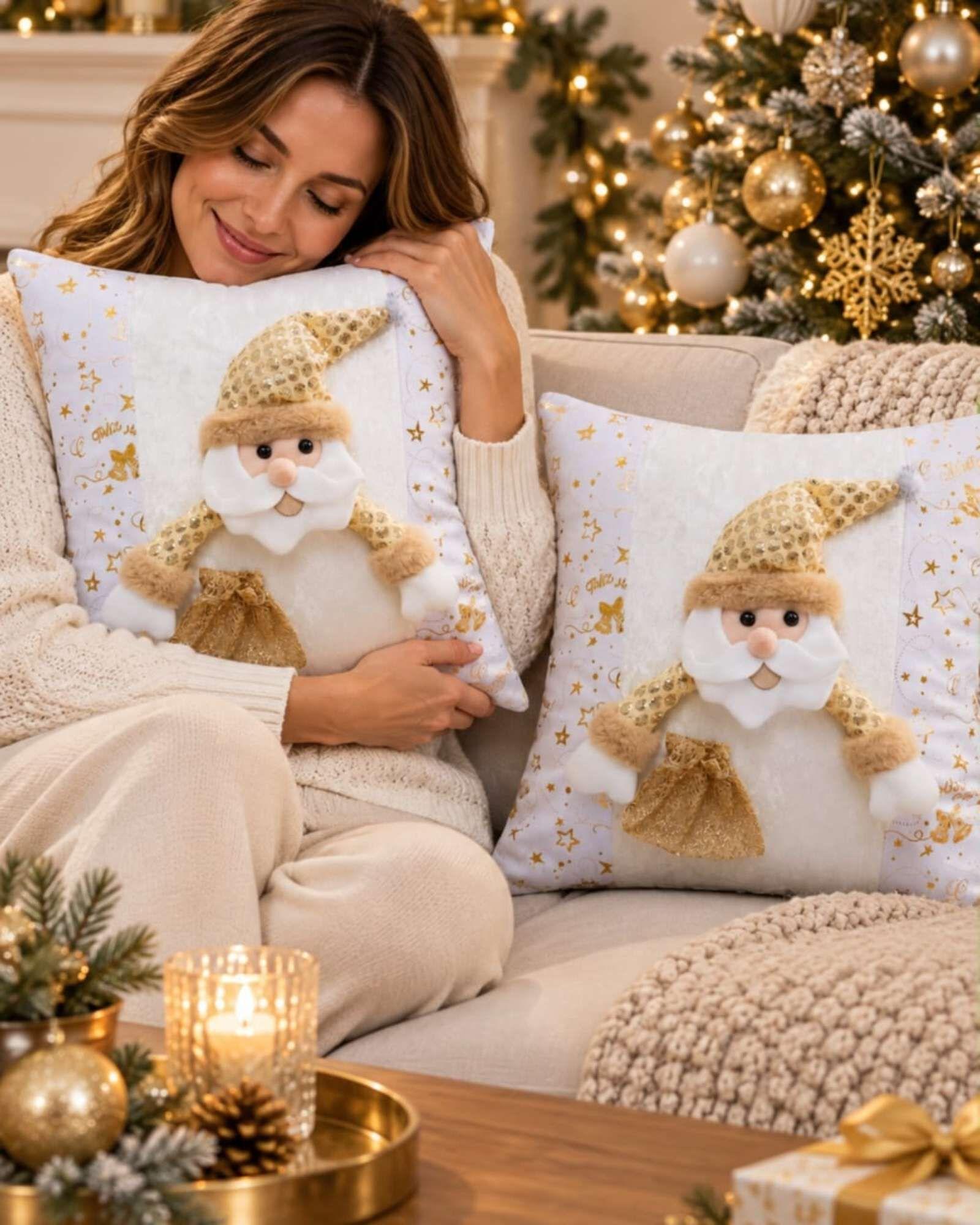 Pack de 2 Fundas para Cojin Navidad  45x45 cm Relieve 3D A4-2