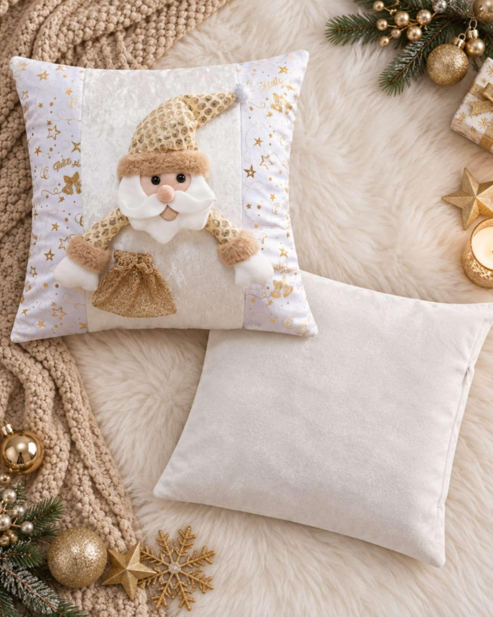 Pack de 2 Fundas para Cojin Navidad  45x45 cm Relieve 3D A4-4