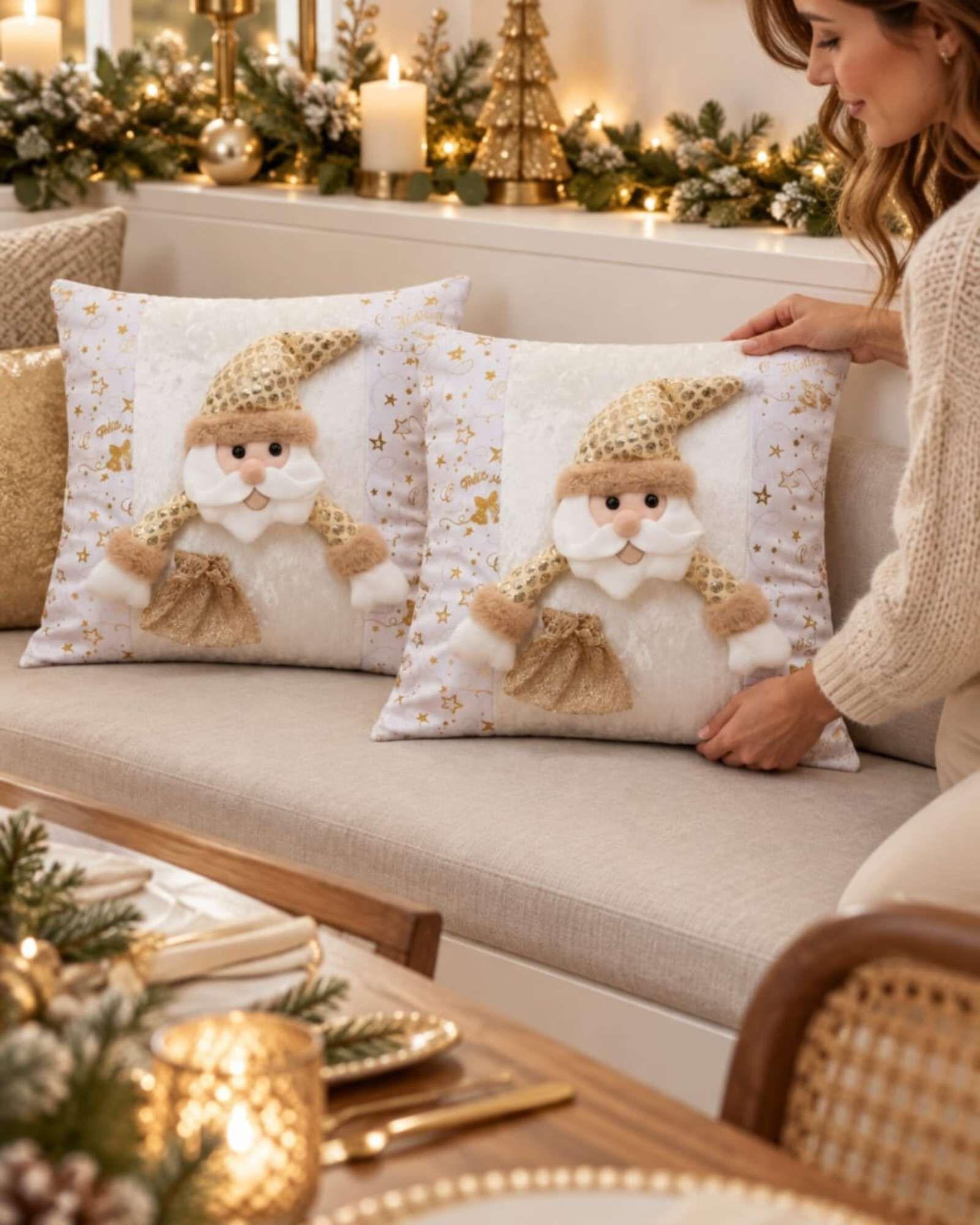 Pack de 2 Fundas para Cojin Navidad  45x45 cm Relieve 3D A4-5