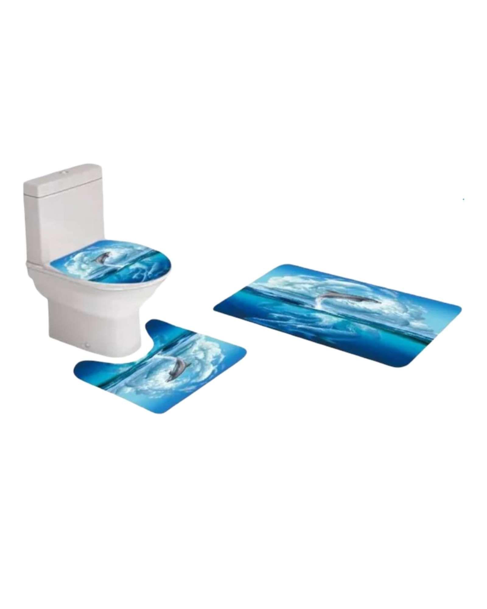 Juego de Baño Completo 5 Piezas Cortina de Tela y Forro de Ducha C1-3