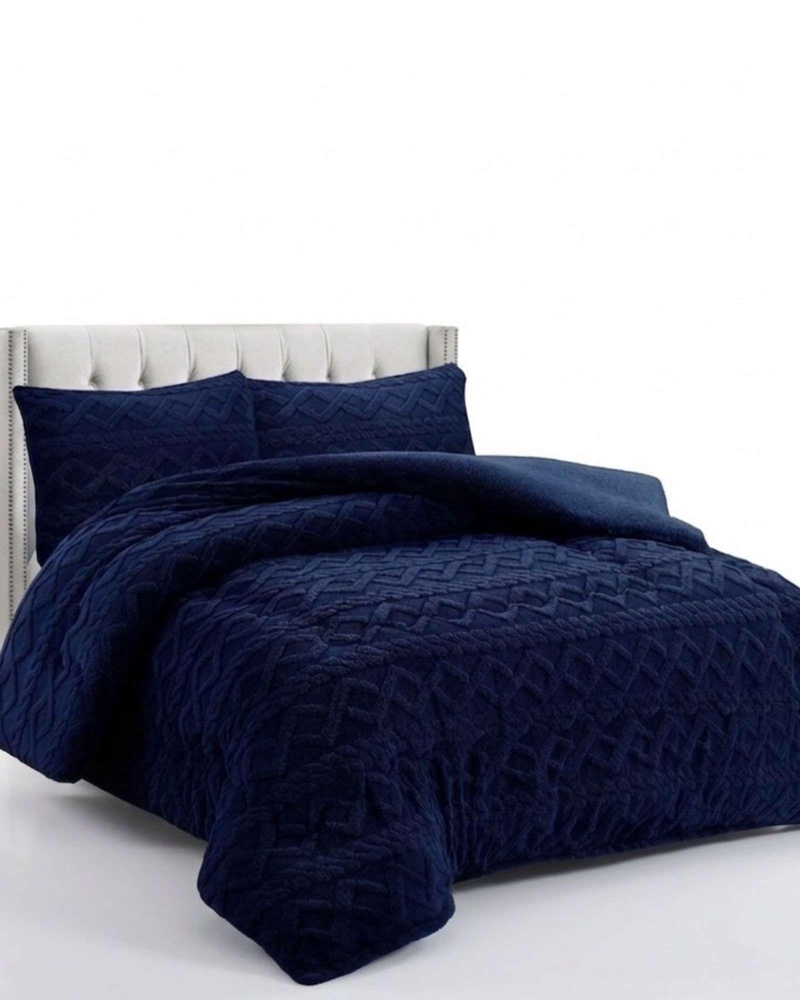 Juego de Cubrecama Sherpa con Relieve Trenzado  King A04-3