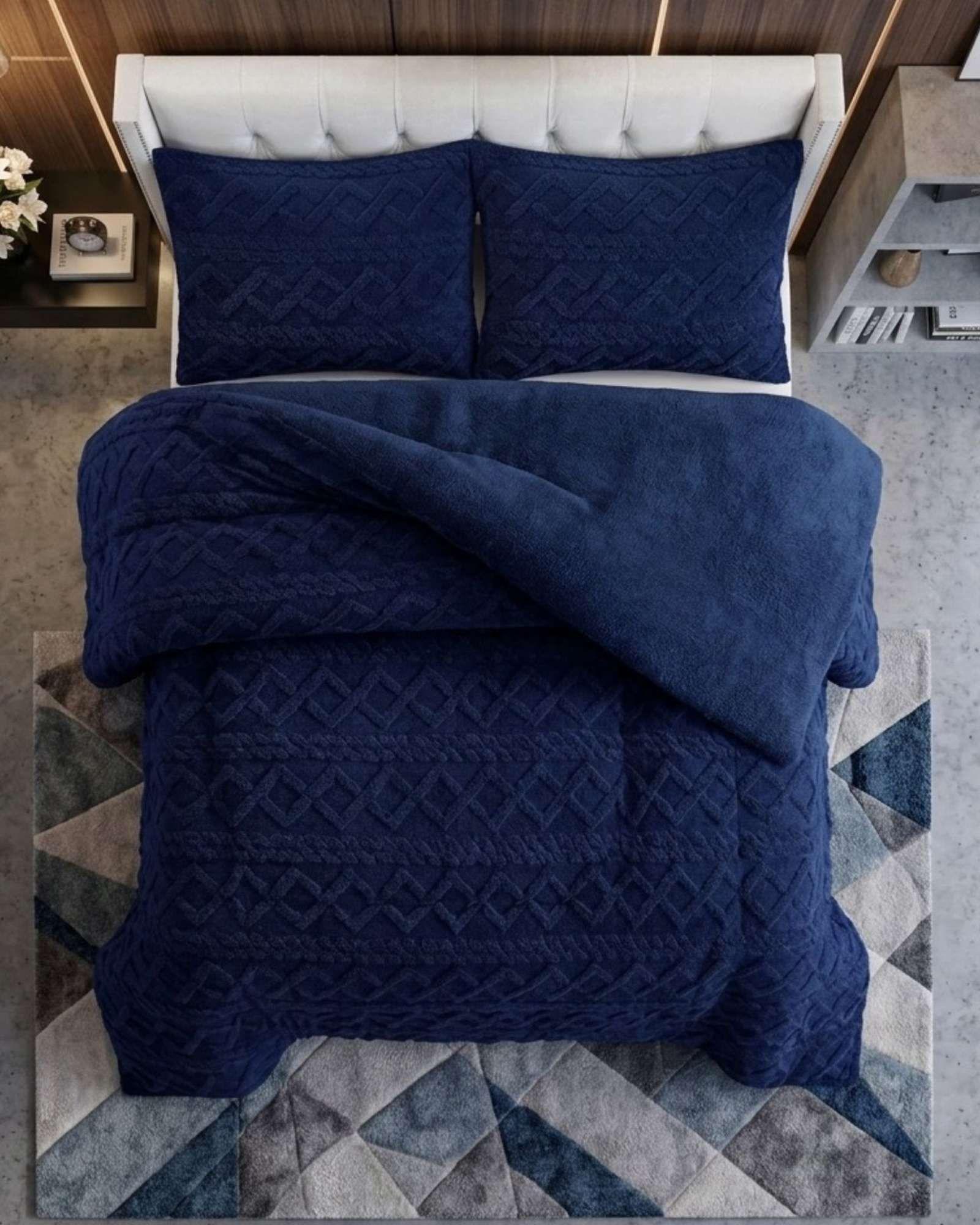 Juego de Cubrecama Sherpa con Relieve Trenzado  King A04-4