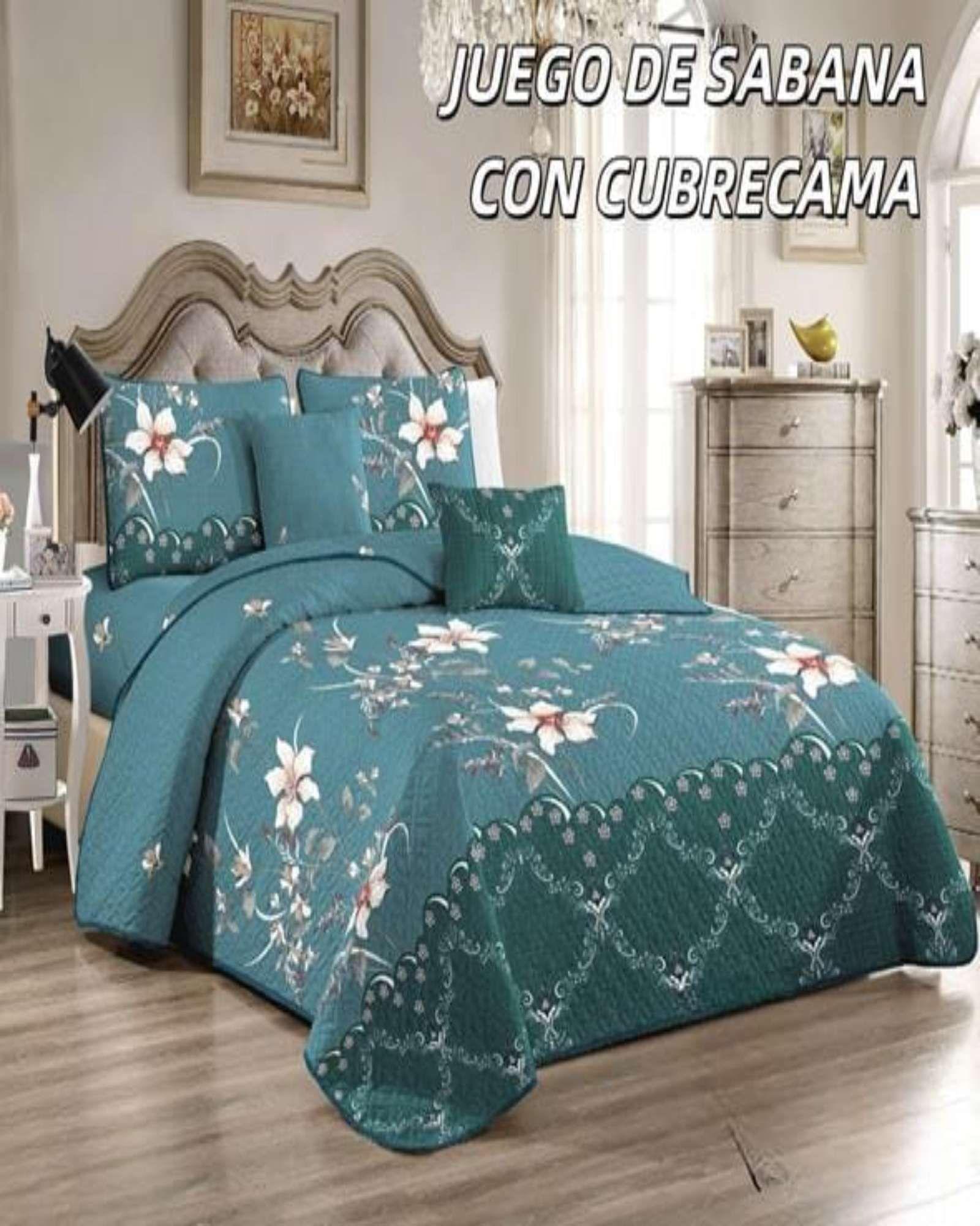 SABANA CON CUBRECAMA DE VERANO 2 PLAZAS + 2 ALMOHADAS s51-3