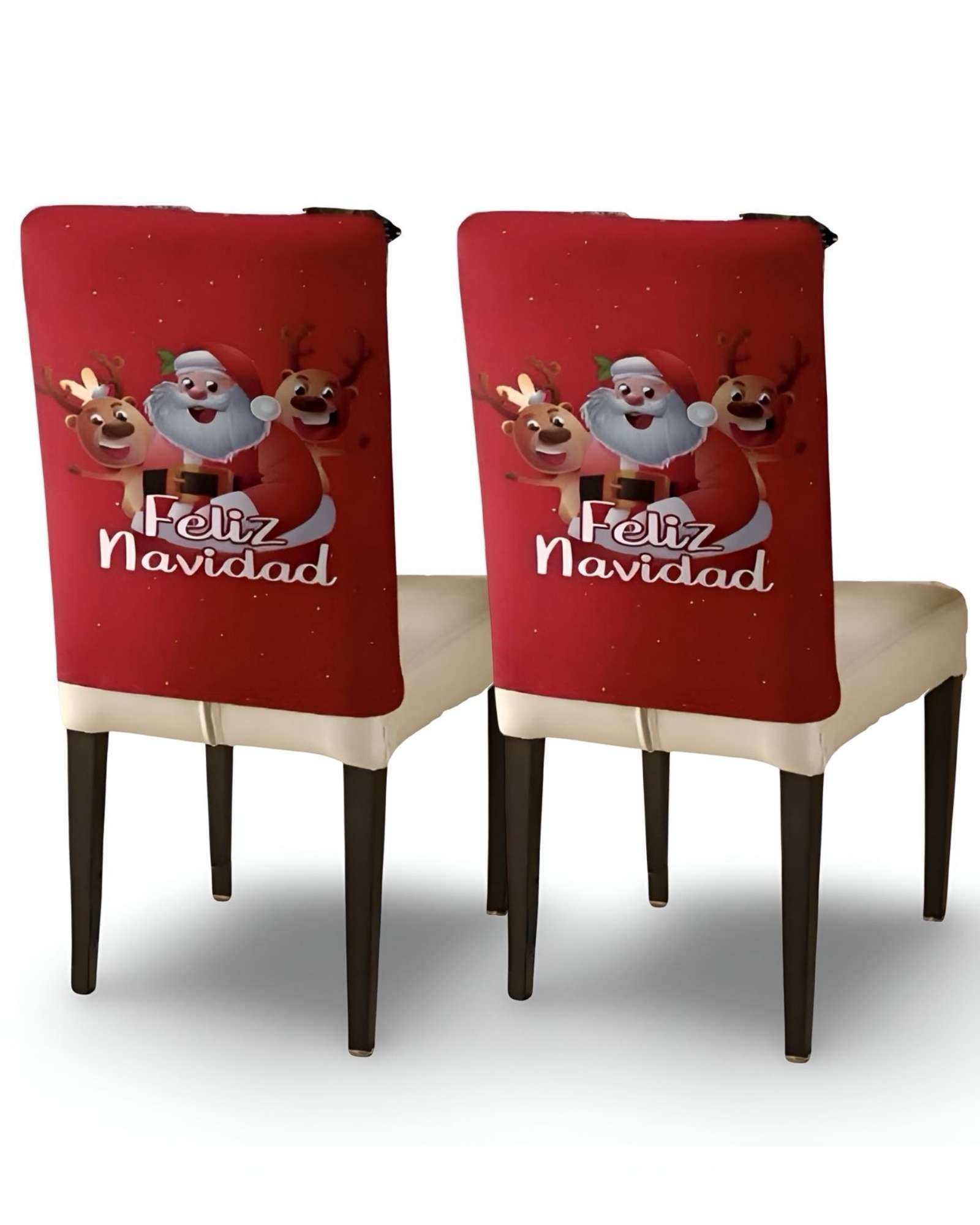 Pack 6 fundas de respaldo de sillas diseño navidad TF22-2