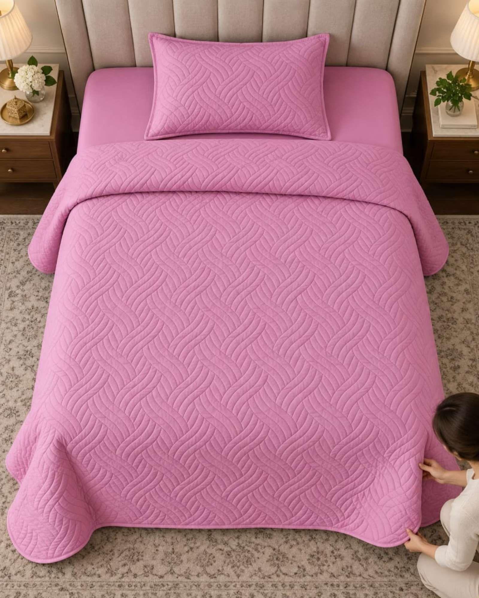 Cubrecama Quilt de Plaza y Media Con Funda De Almohada C20-3