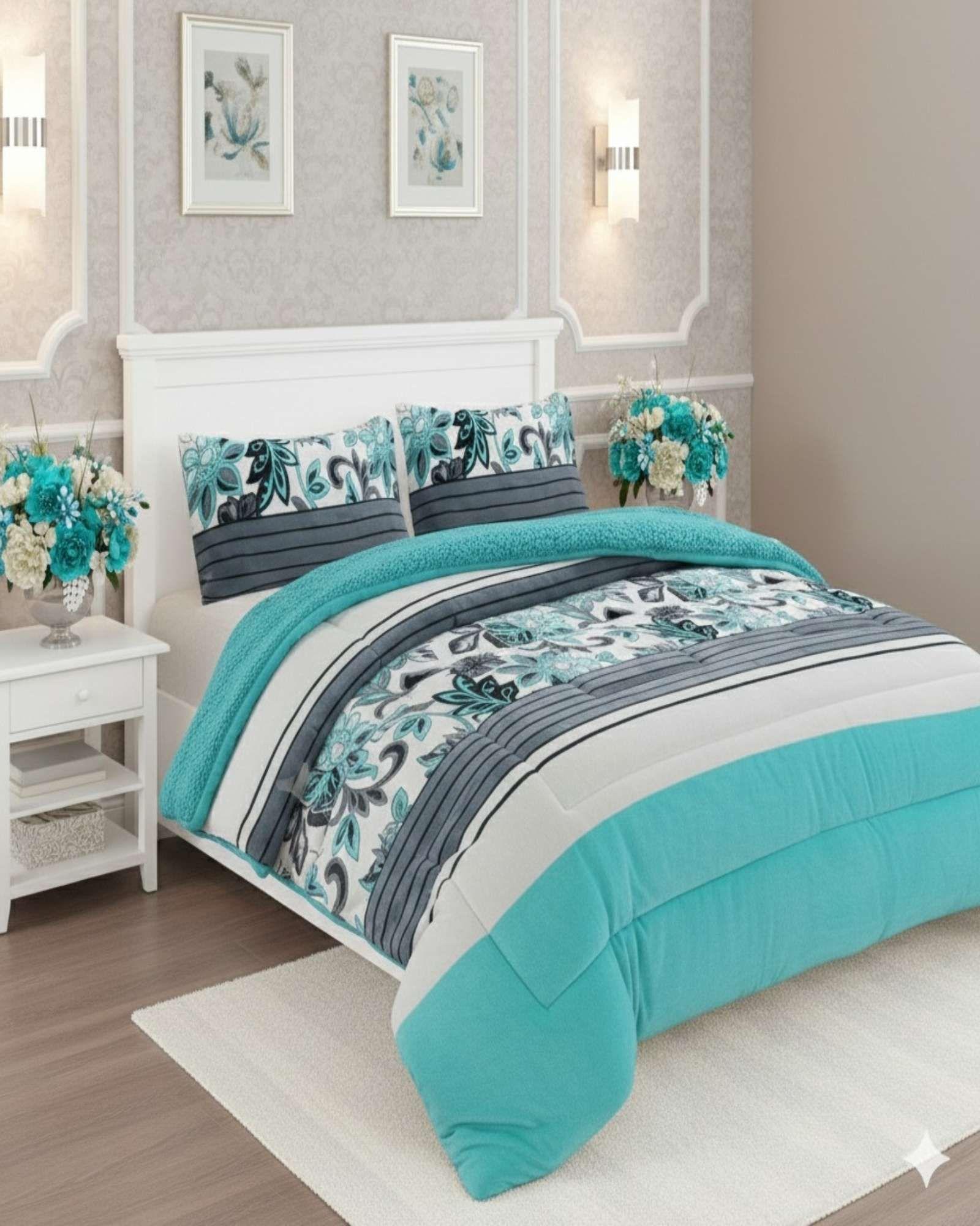 Cubrecama 2 plazas Plush con  Chiporro de Invierno verde-4