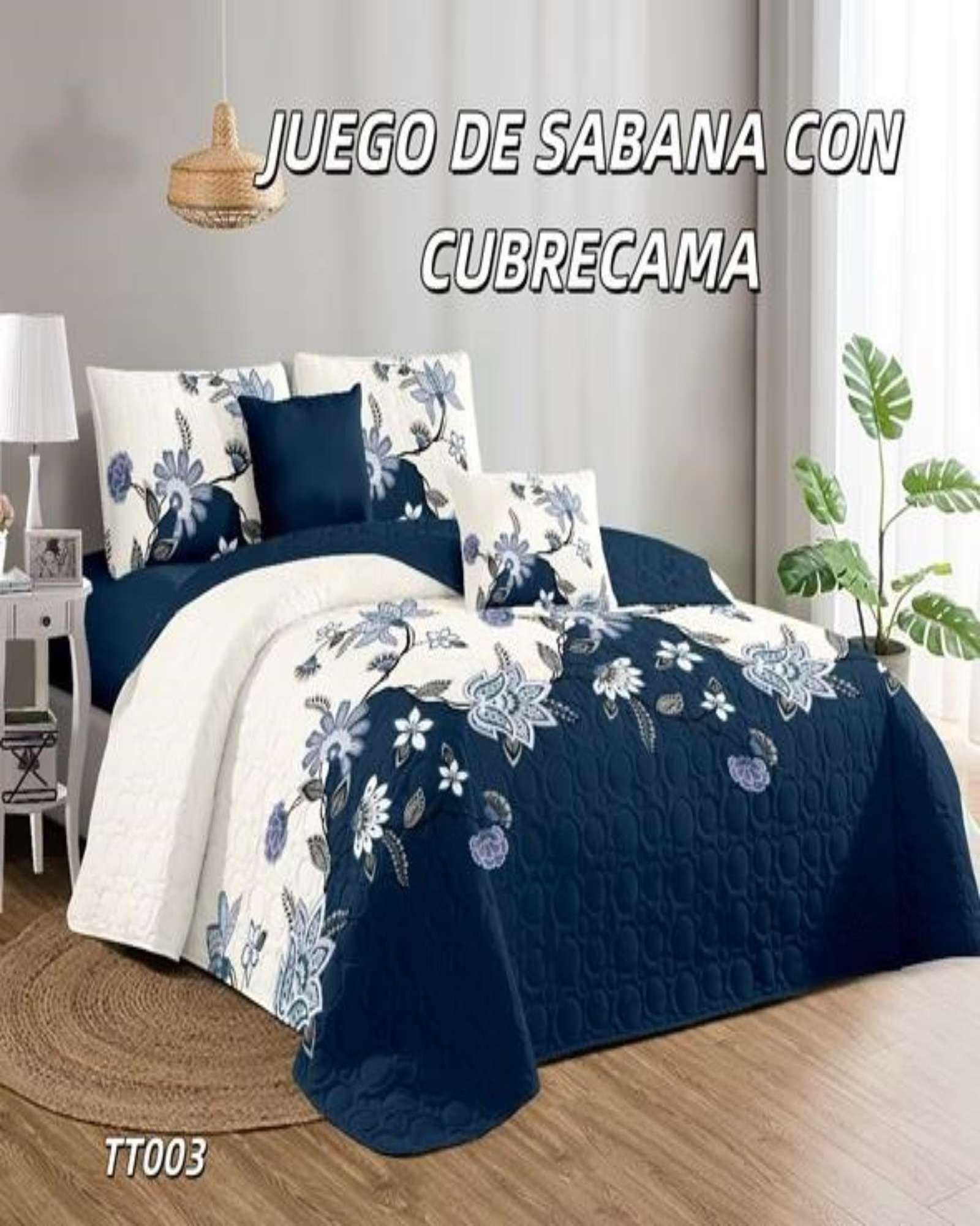 SABANA CON CUBRECAMA DE VERANO 2 PLAZAS + 2 ALMOHADAS s39-3