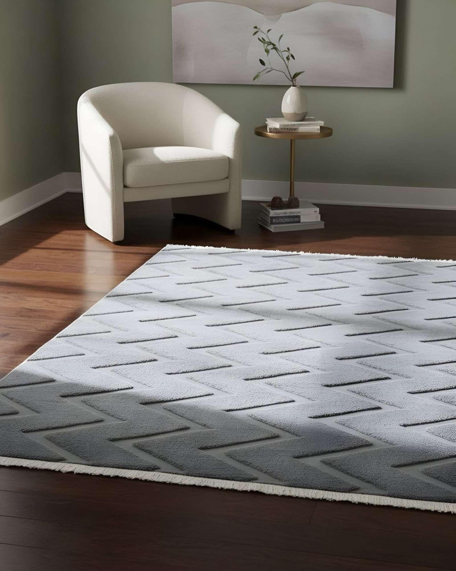 ALFOMBRA JACQUARD TEXTURIZADA CON DISEÑO Y FLECOS 180X200 CM A11-2