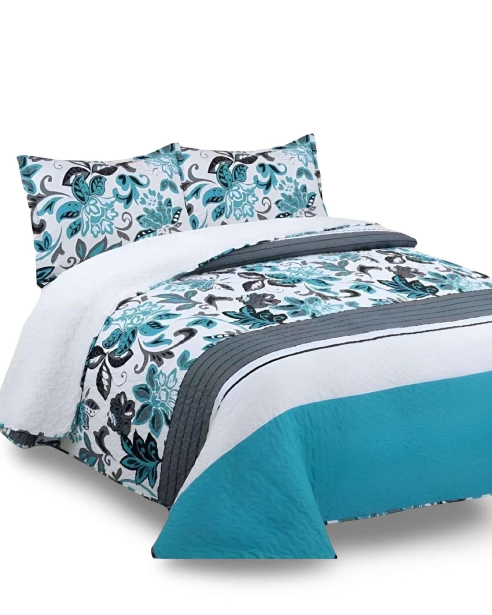 COBERTOR COLCHA QUILT SHERPA KING MEDIDA 250X270 CM C18-4