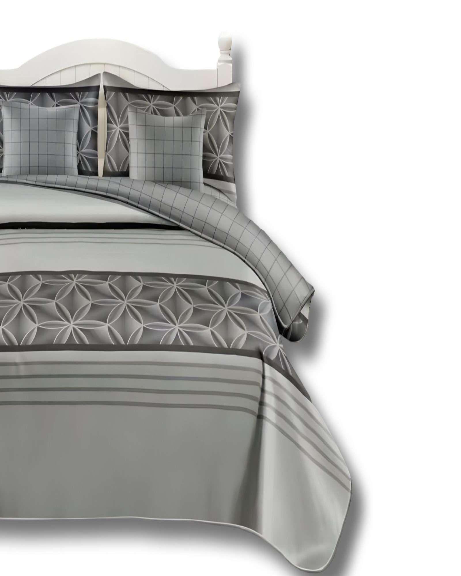 CUBRECAMA COLCHA 9 PIEZAS 2 PLAZAS QUILT MAS SABANAS MAS CORTINA DE TELA C11-2