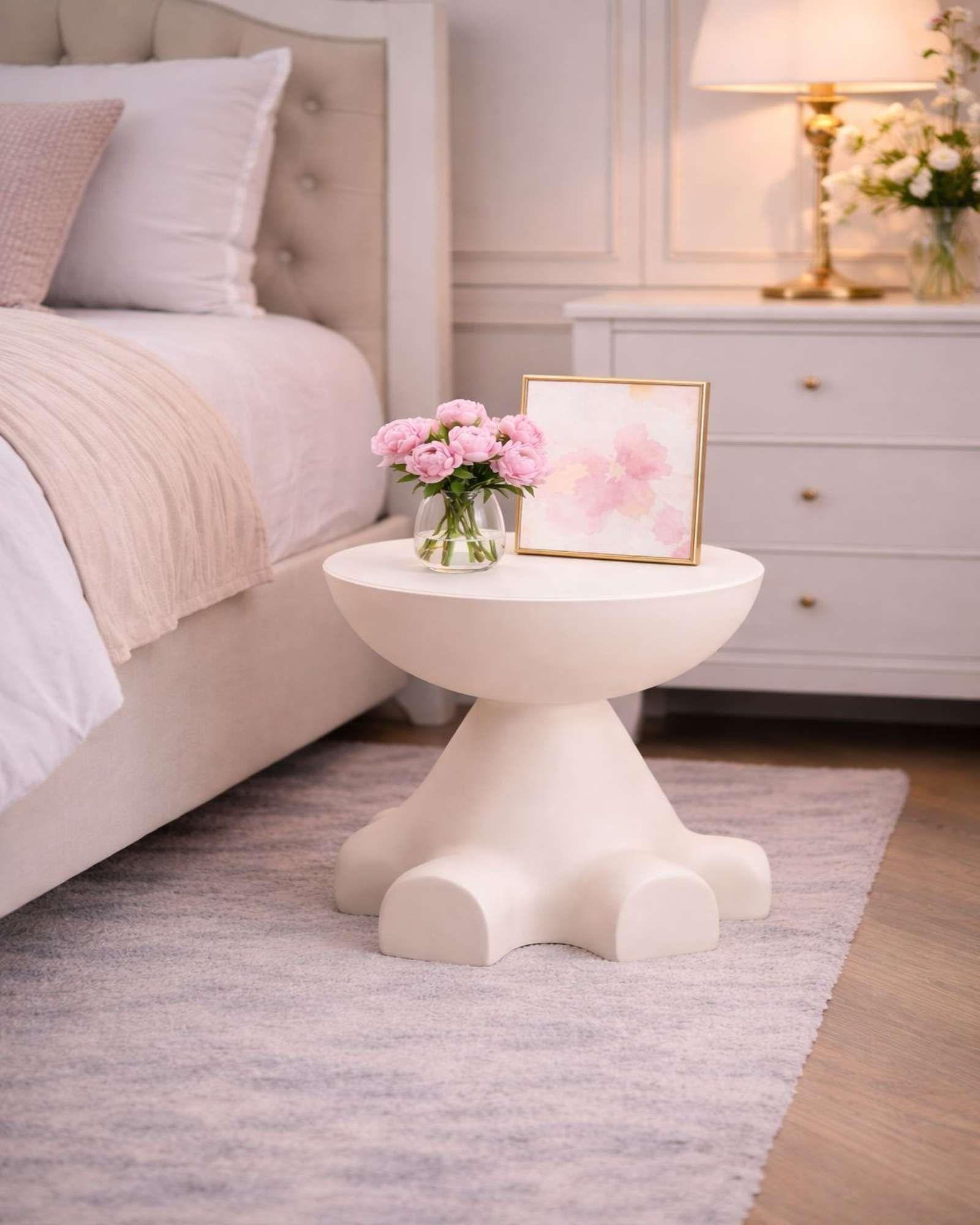 PACK DE 2 MESAS DE ARRIMO ESCULTURAL BLANCO INVIERNO-2