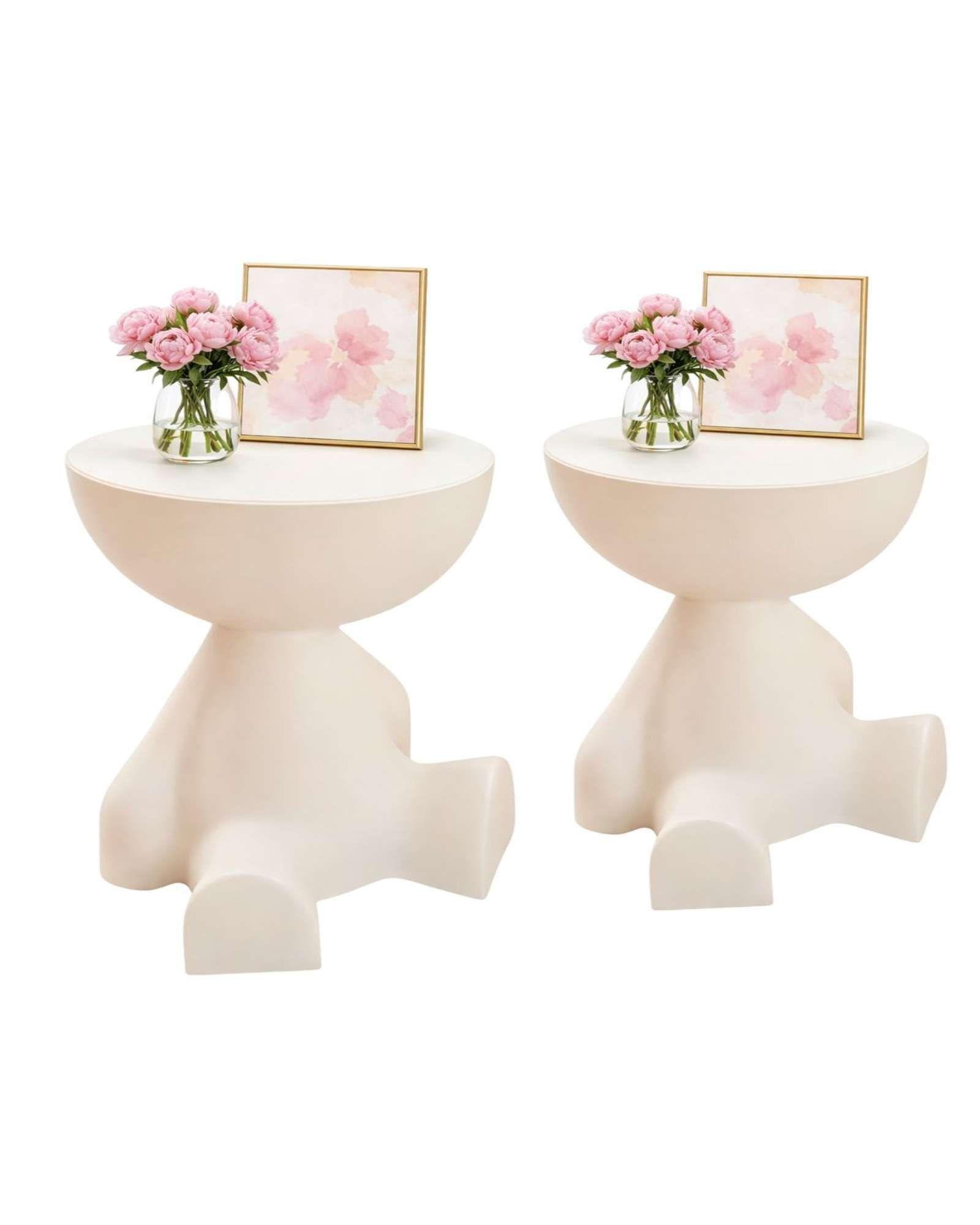 PACK DE 2 MESAS DE ARRIMO ESCULTURAL BLANCO INVIERNO-4