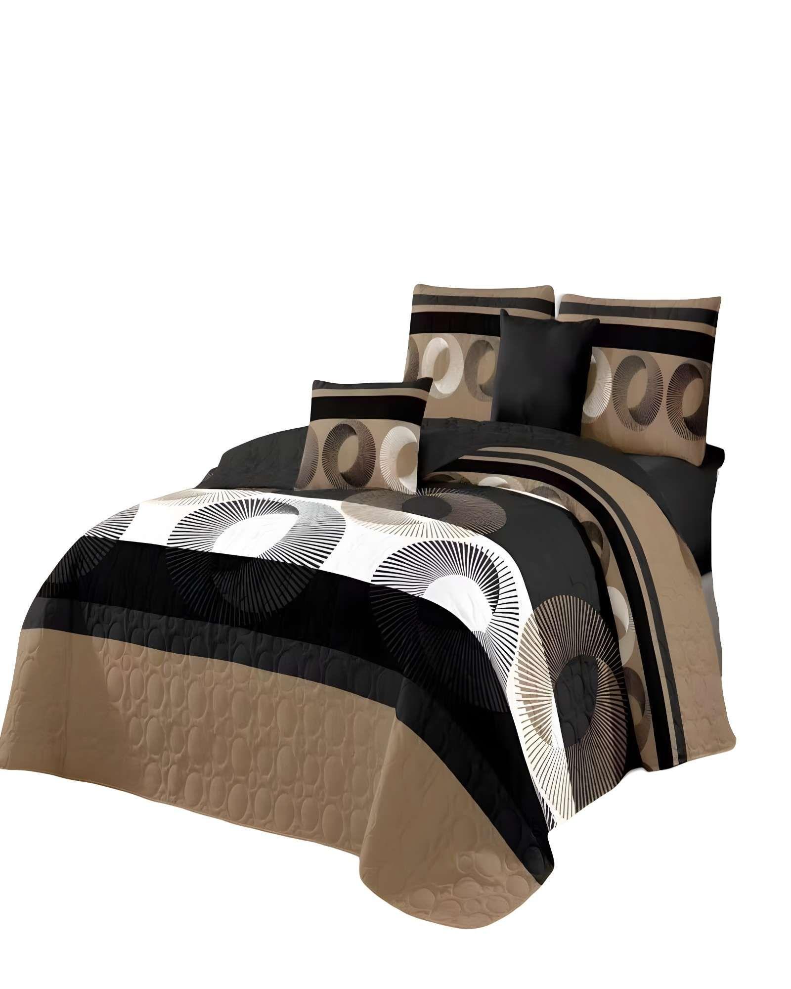 CUBRECAMA CON DISEÑOS  KING 250 X 270 CM + 2 ALMOHADAS P17-2