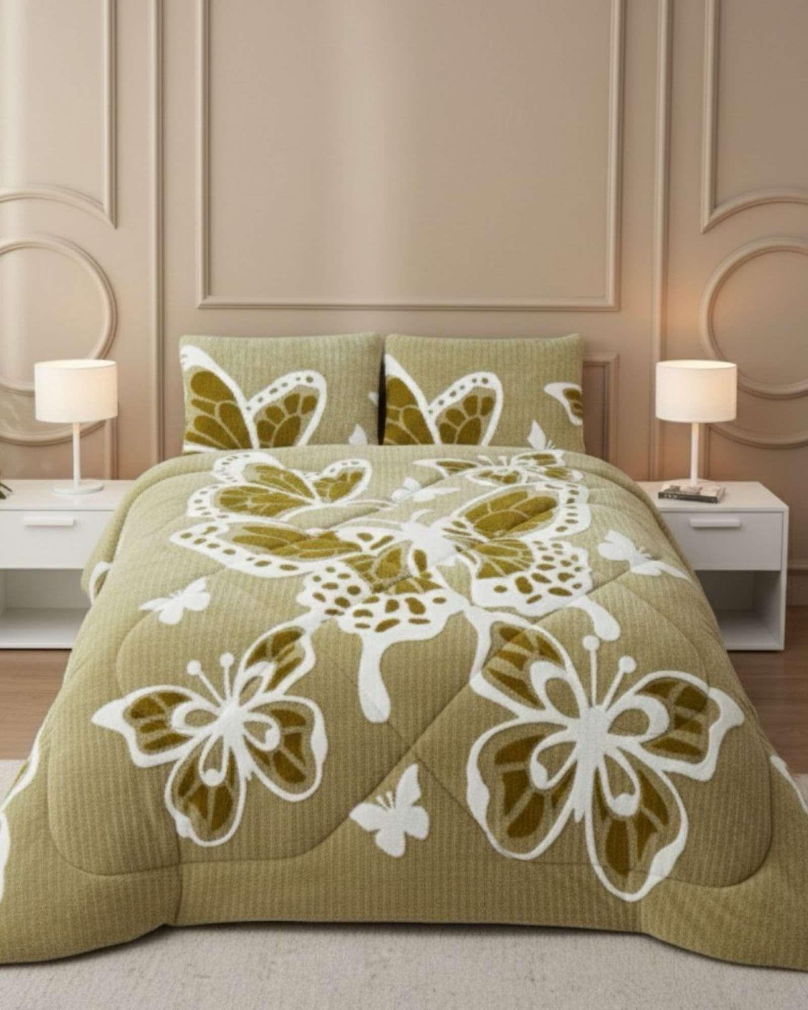 Cubrecama Chiporro Diseño Mariposa Suave y Abrigador 2 Plazas-2