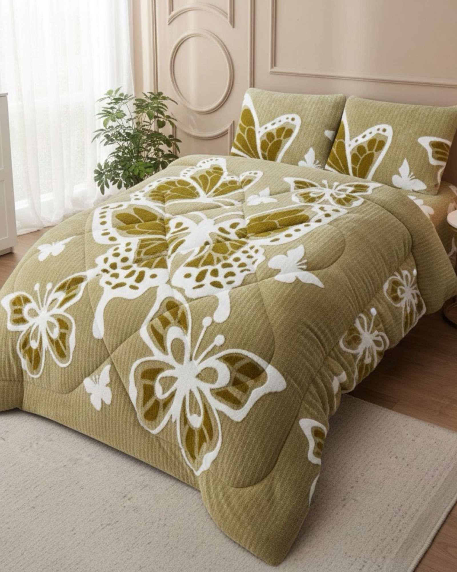 Cubrecama Chiporro Diseño Mariposa Suave y Abrigador 2 Plazas-3