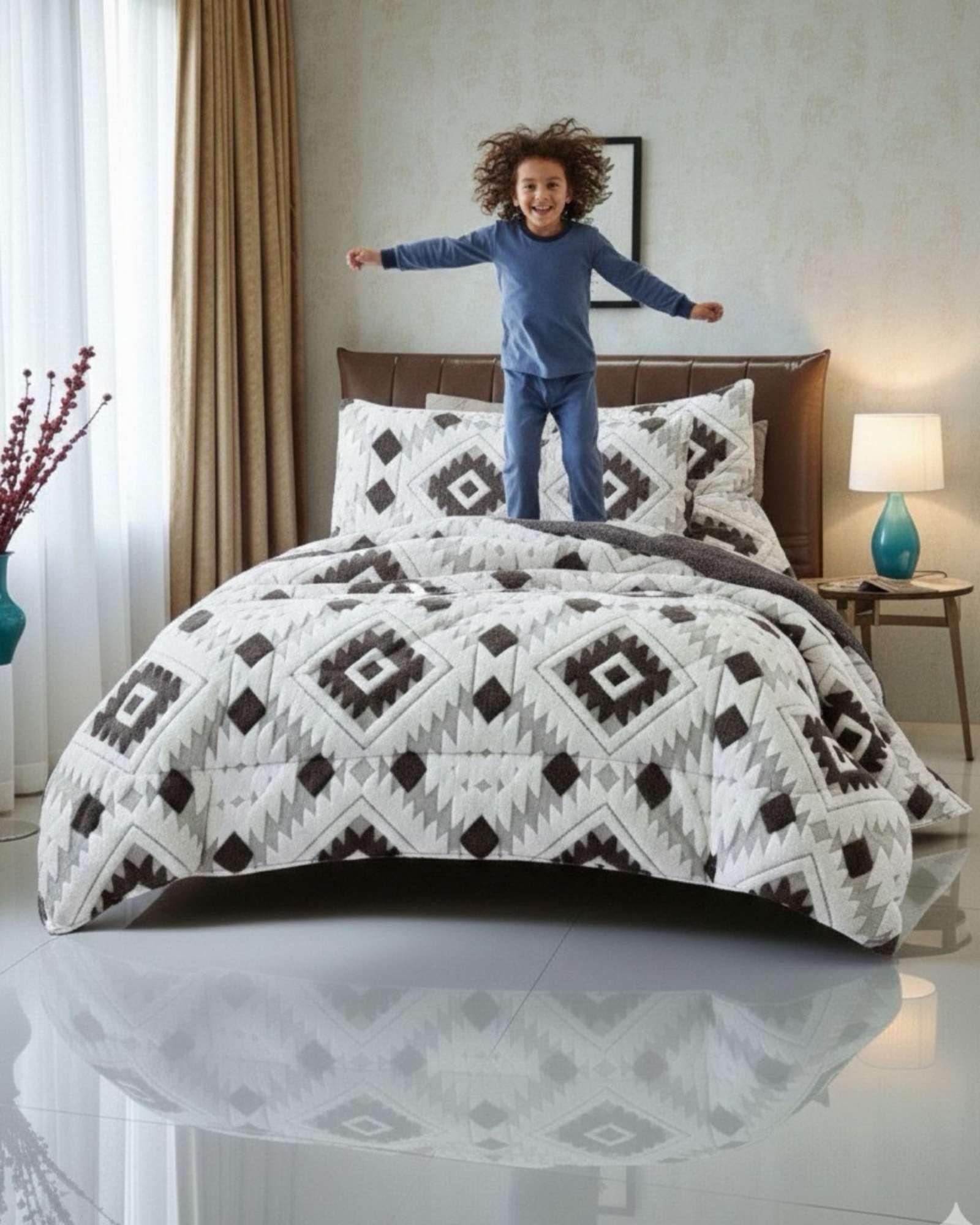 Cubrecama Chiporro Diseño jacquerd Suave y Abrigador 2 Plazas A24-4