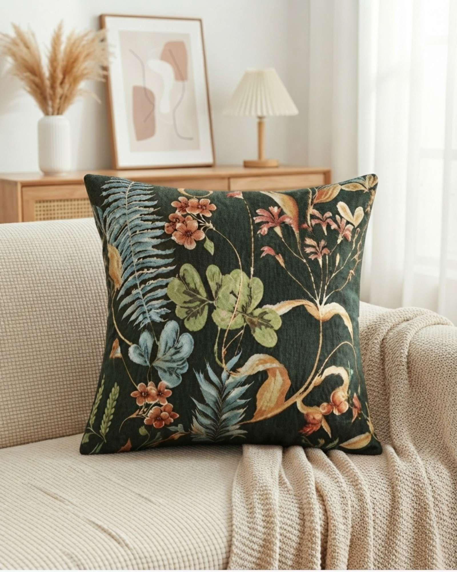 Pack de 4 Fundas Para Cojín Decorativos Botánicos.-3