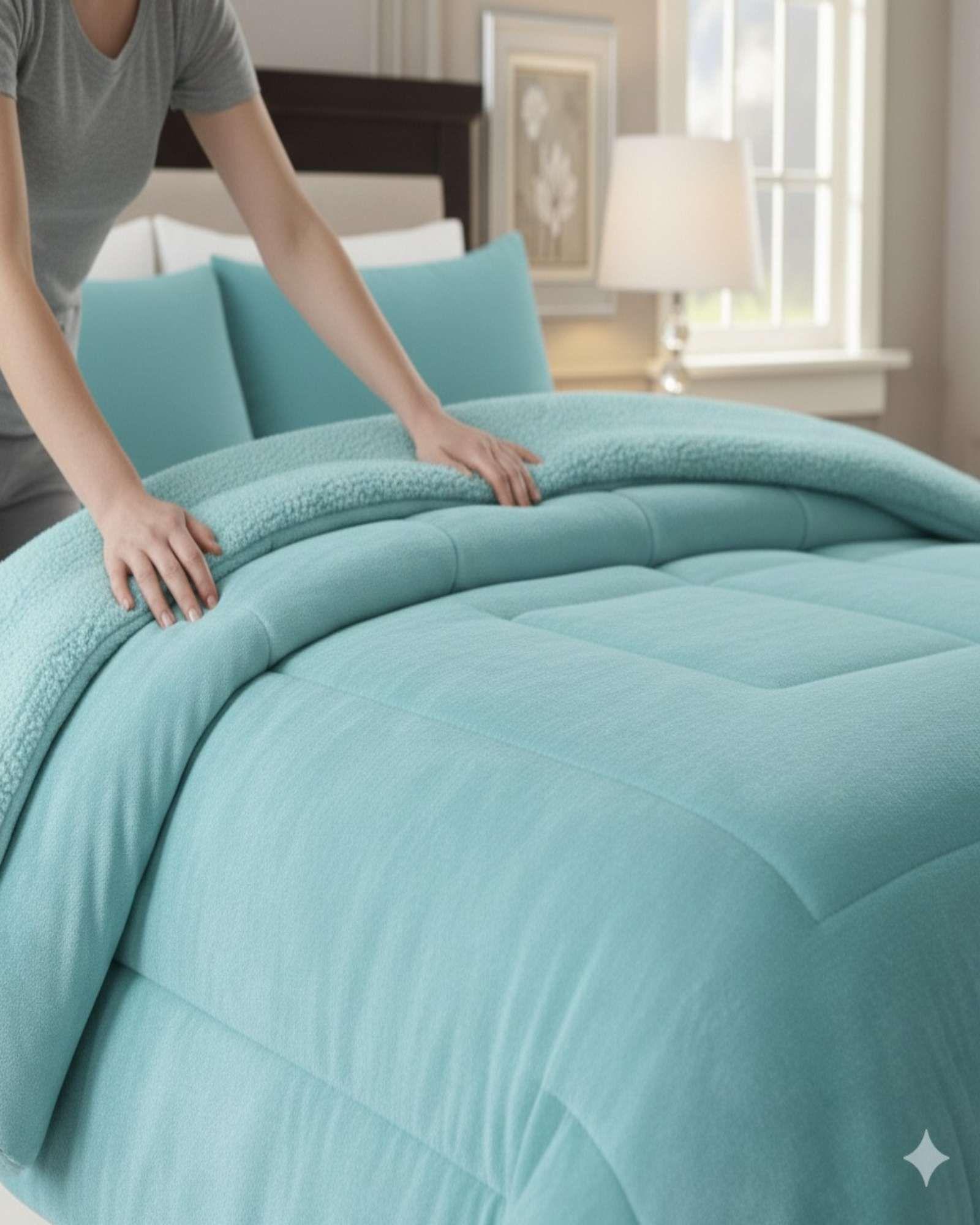 Cubrecama Premium Plush y Chiporro  Invierno King verde-2