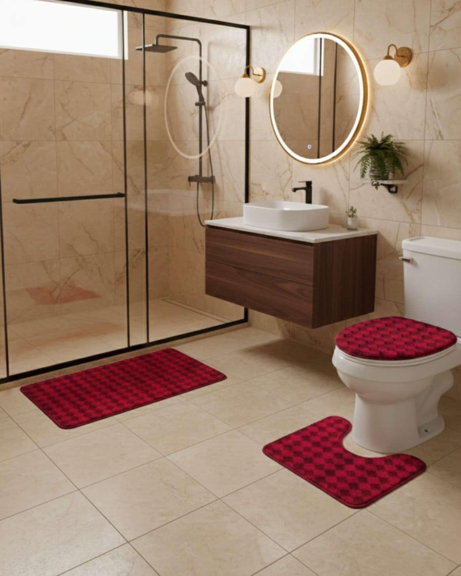 SET DE BAÑO 3 PIEZAS DISEÑO GEOMÉTRICO 3D A1-2