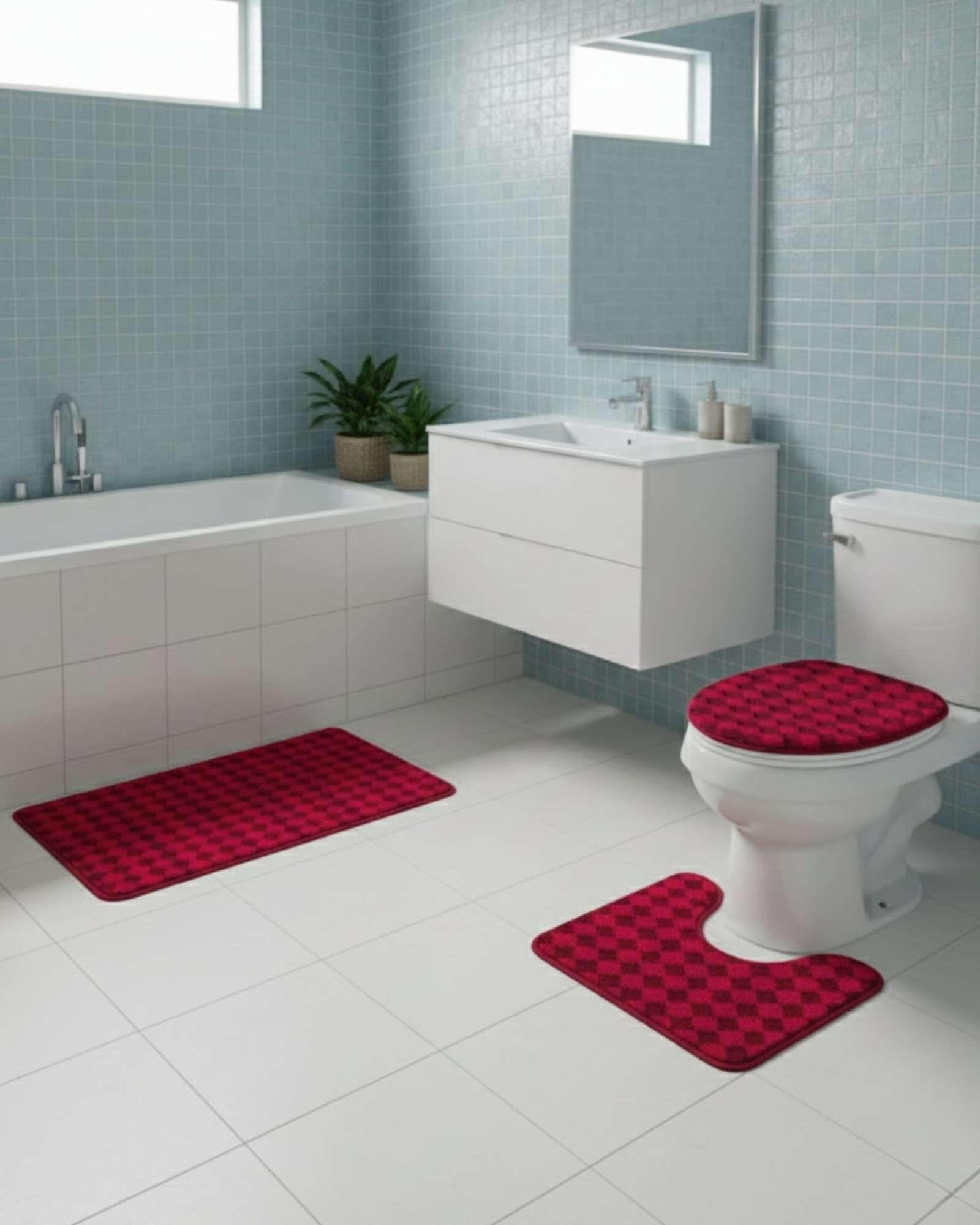 SET DE BAÑO 3 PIEZAS DISEÑO GEOMÉTRICO 3D A1-4