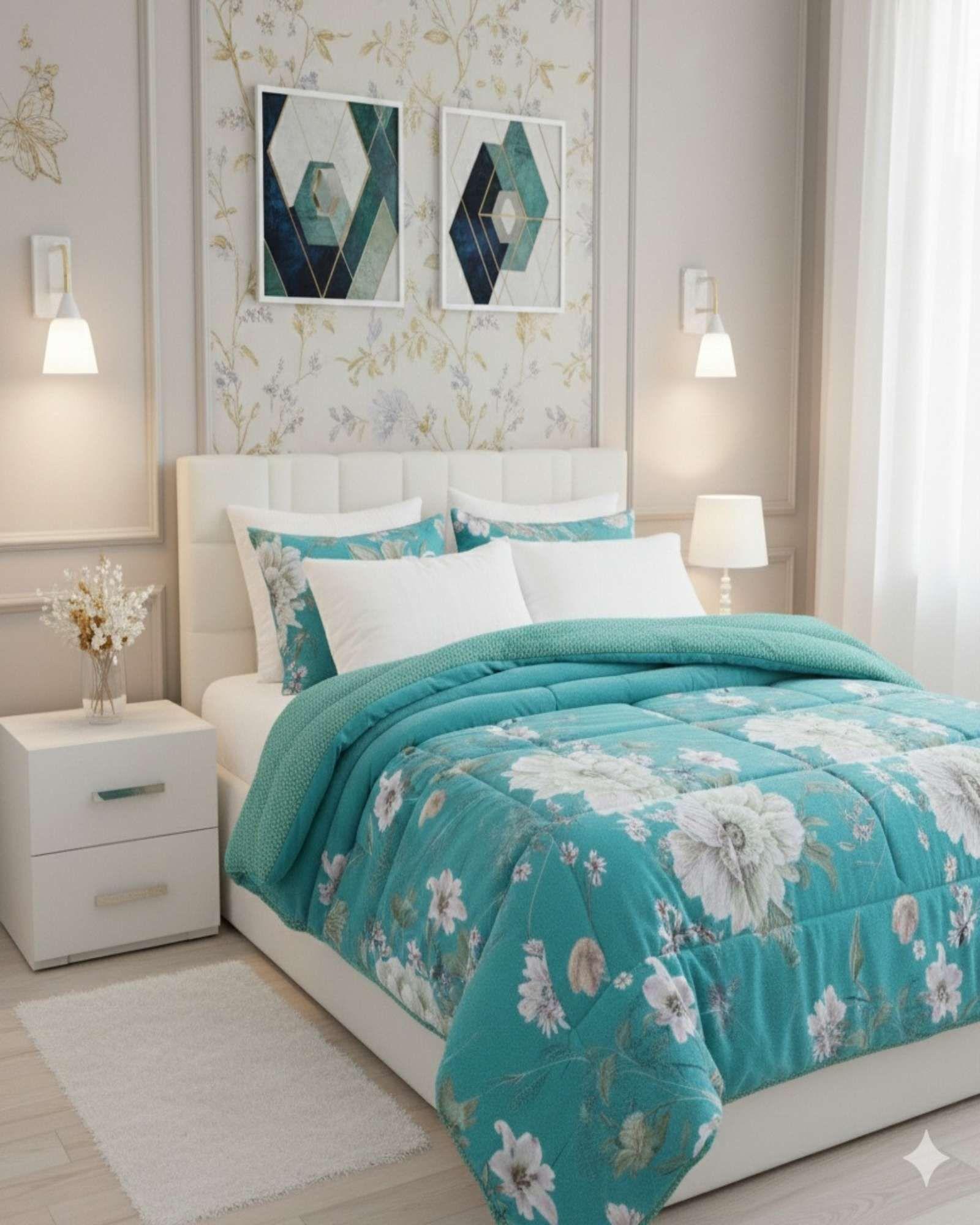 Cubrecama Plush con  Chiporro de Invierno 2 Plazas verde-4