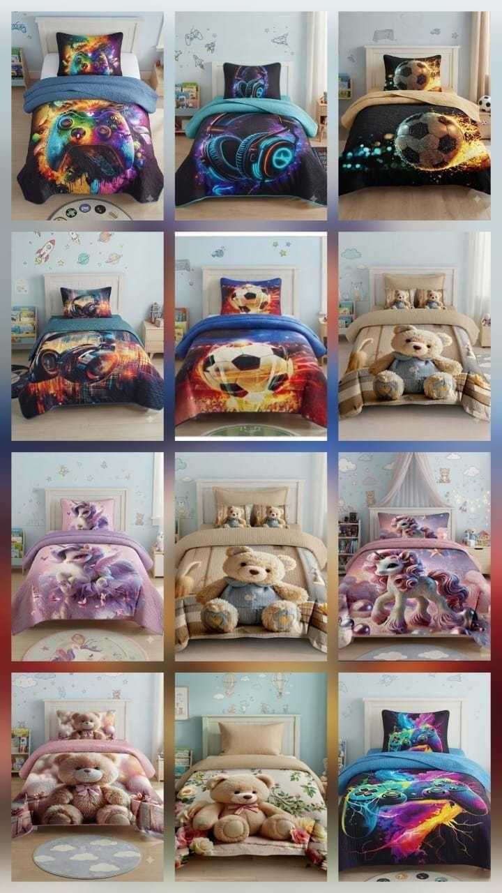 Cubrecama Quilt Infantil de Verano Plaza y Media mas Funda-6